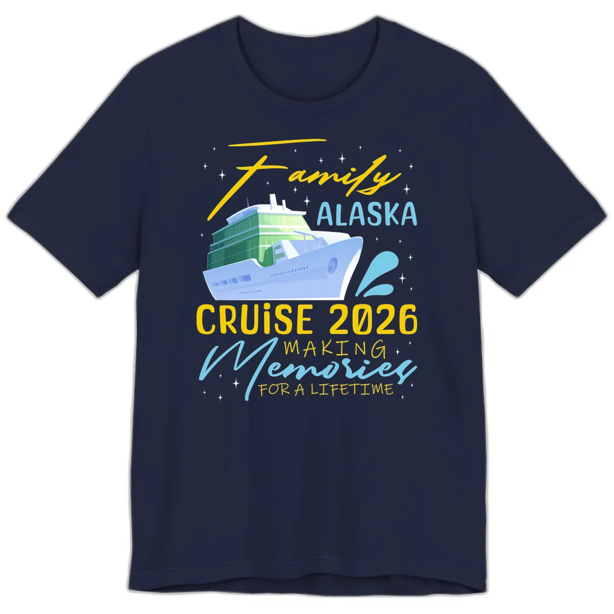 Family Alaska Cruise 2026 Memories Design Premium T-Shirt in Navy