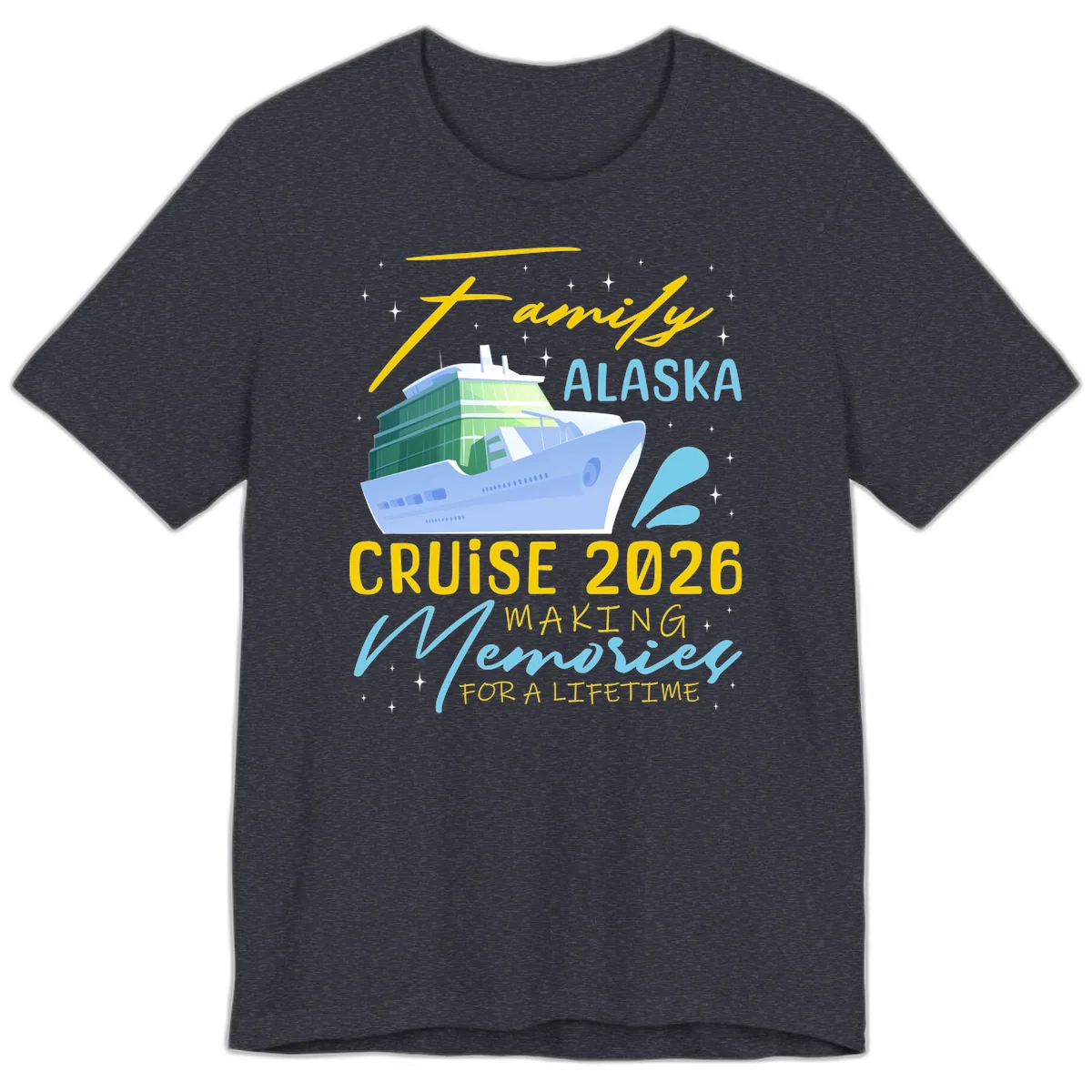 Family Alaska Cruise 2026 Memories Design Premium T-Shirt in Heather Navy