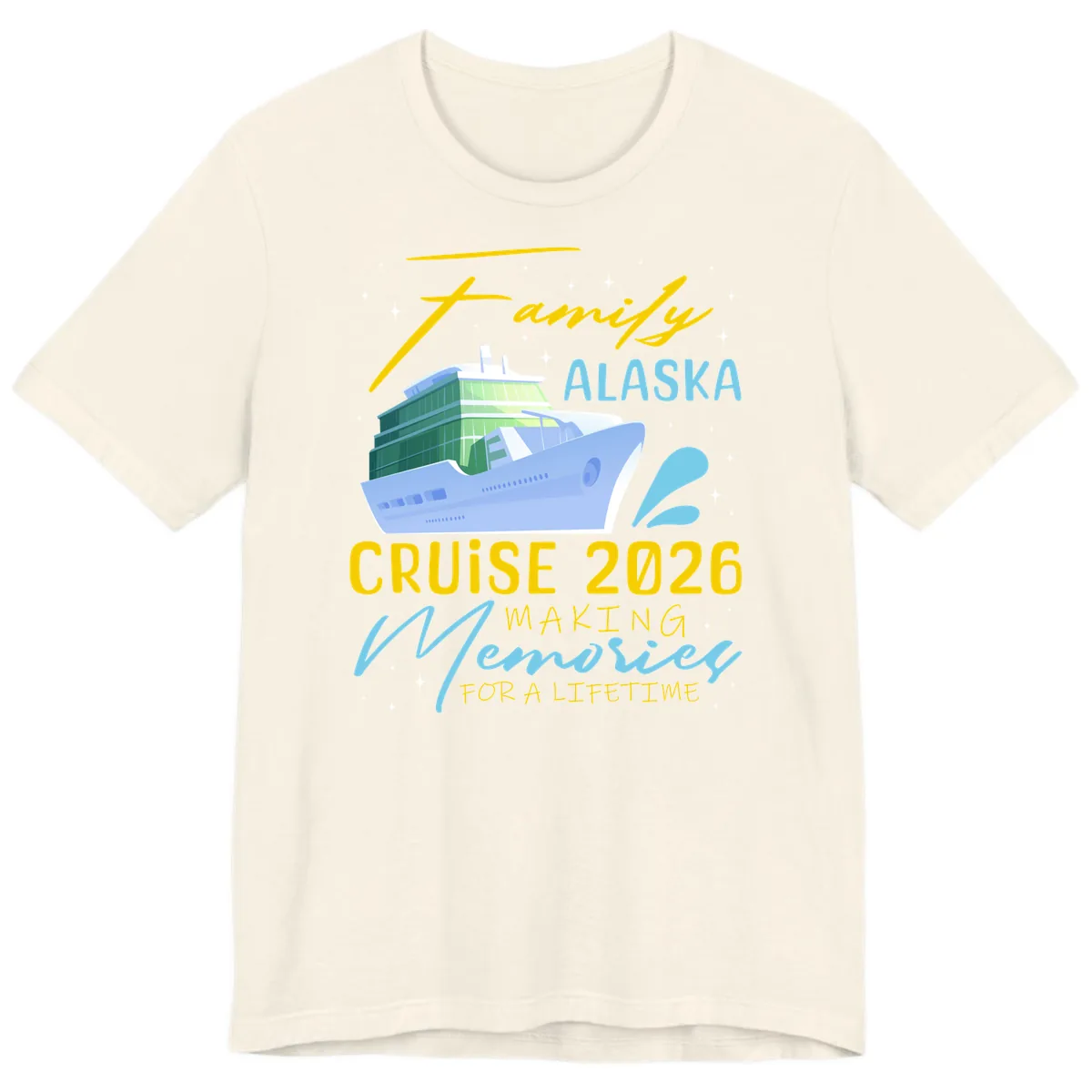 Family Alaska Cruise 2026 Memories Design Premium T-Shirt in Natural