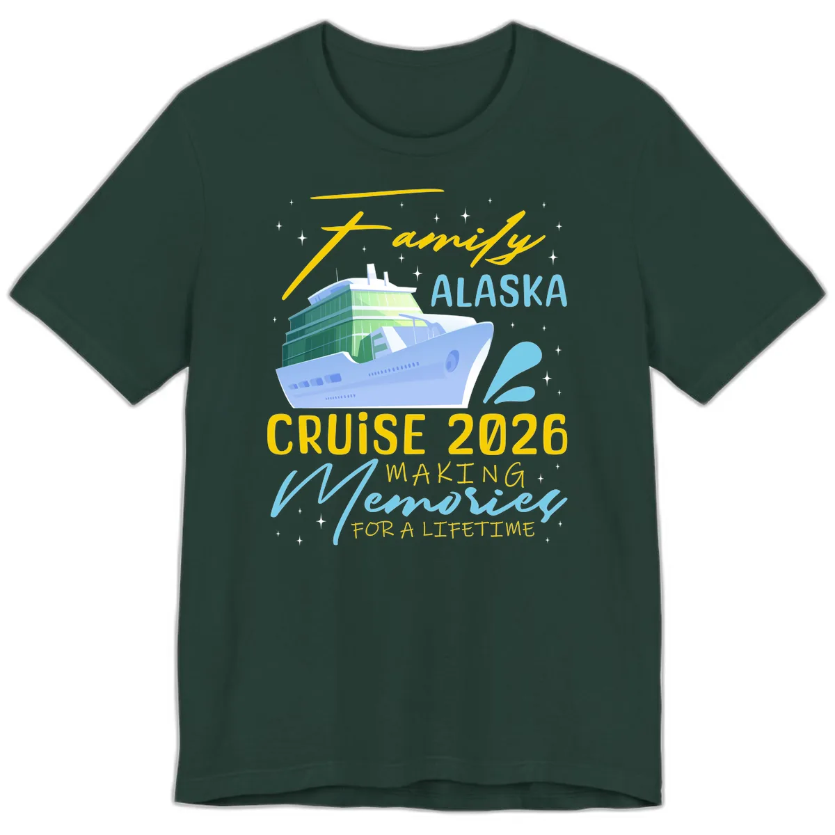 Family Alaska Cruise 2026 Memories Design Premium T-Shirt in Forest