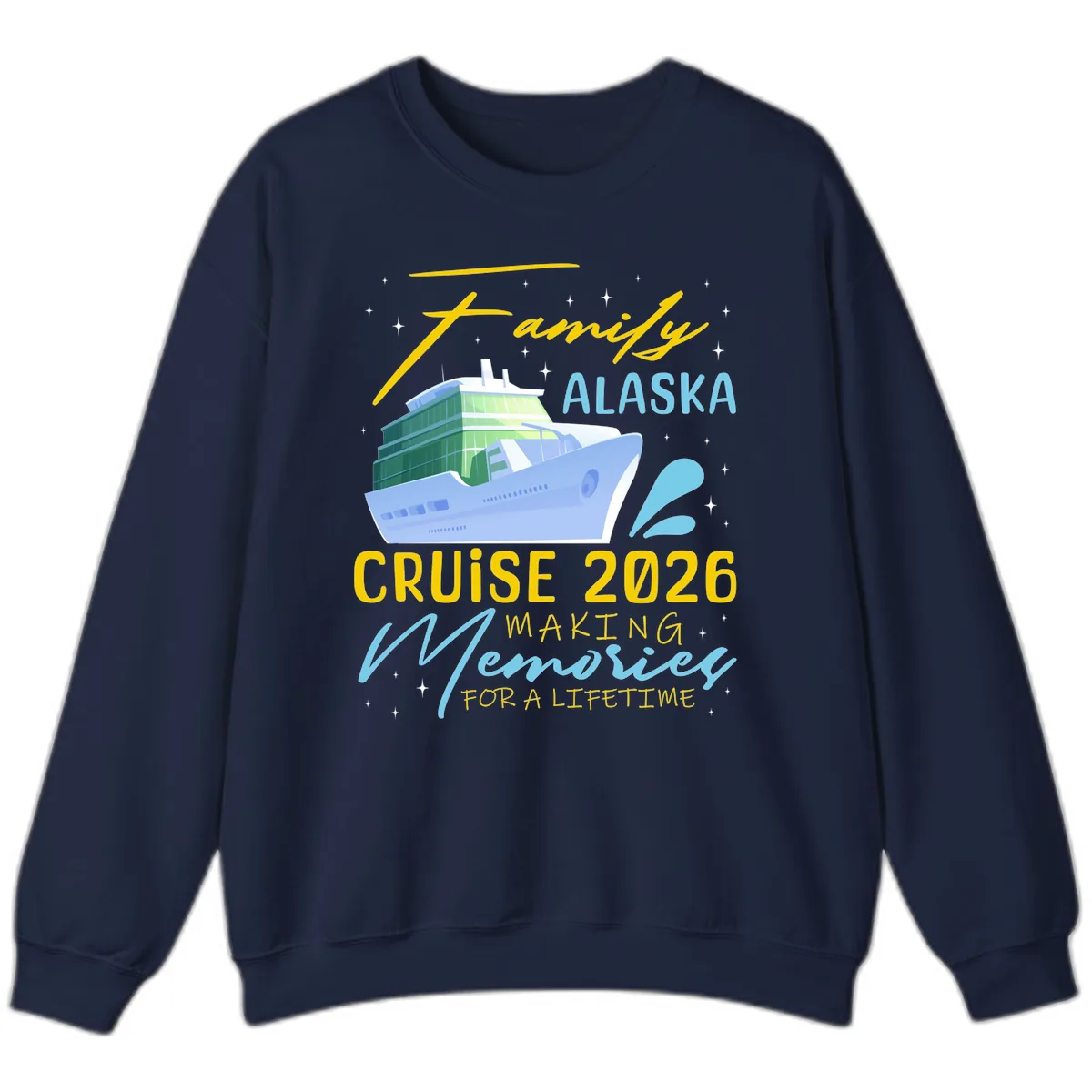 Family Alaska Cruise 2026 Memories Design Sweatshirt in Navy