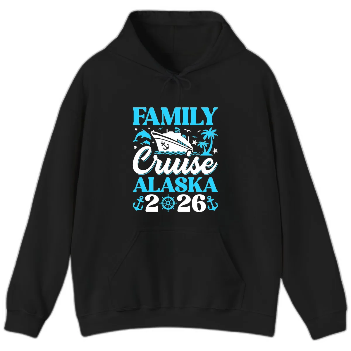 Family Cruise Alaska 2026 Design Hoodie in Black