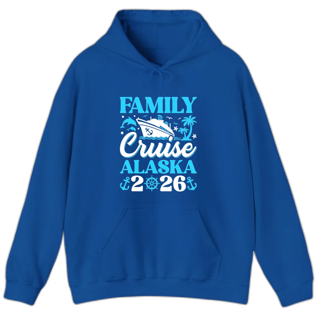 Family Cruise Alaska 2026 Design Hoodie in Royal