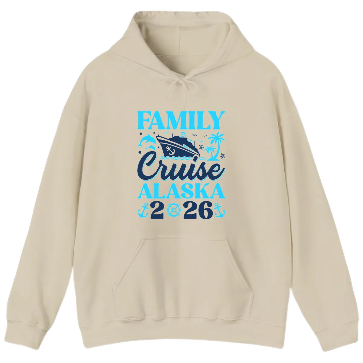 Family Cruise Alaska 2026 Design Hoodie in Sand