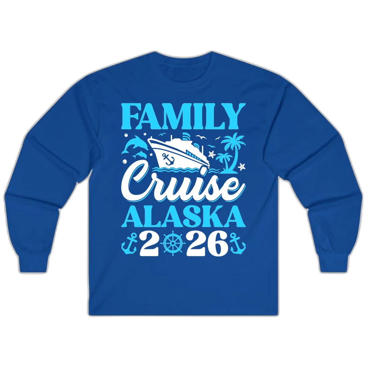 Family Cruise Alaska 2026 Design Long Sleeve in Royal
