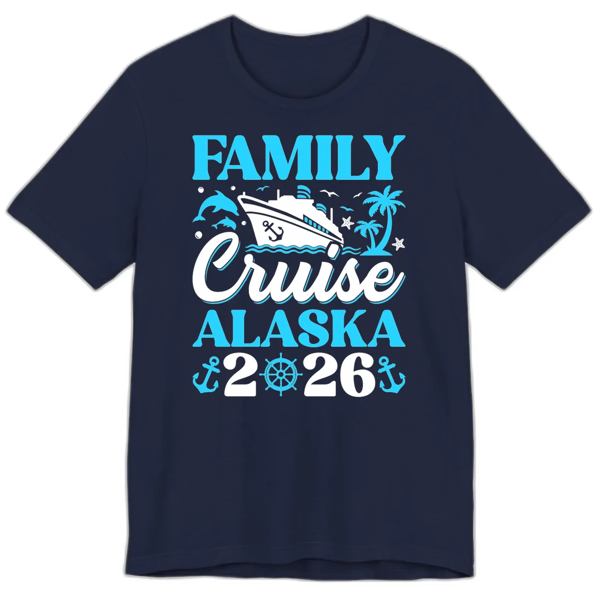Family Cruise Alaska 2026 Design Premium T-Shirt in Navy
