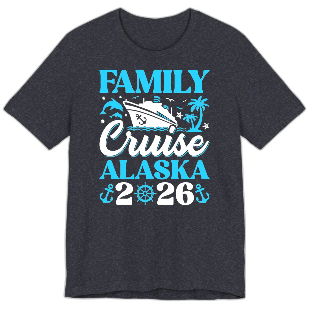 Family Cruise Alaska 2026 Design Premium T-Shirt in Heather Navy