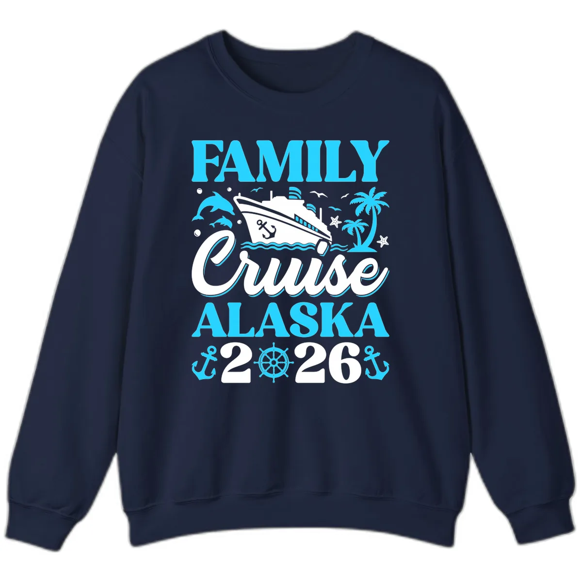 Family Cruise Alaska 2026 Design Sweatshirt in Navy