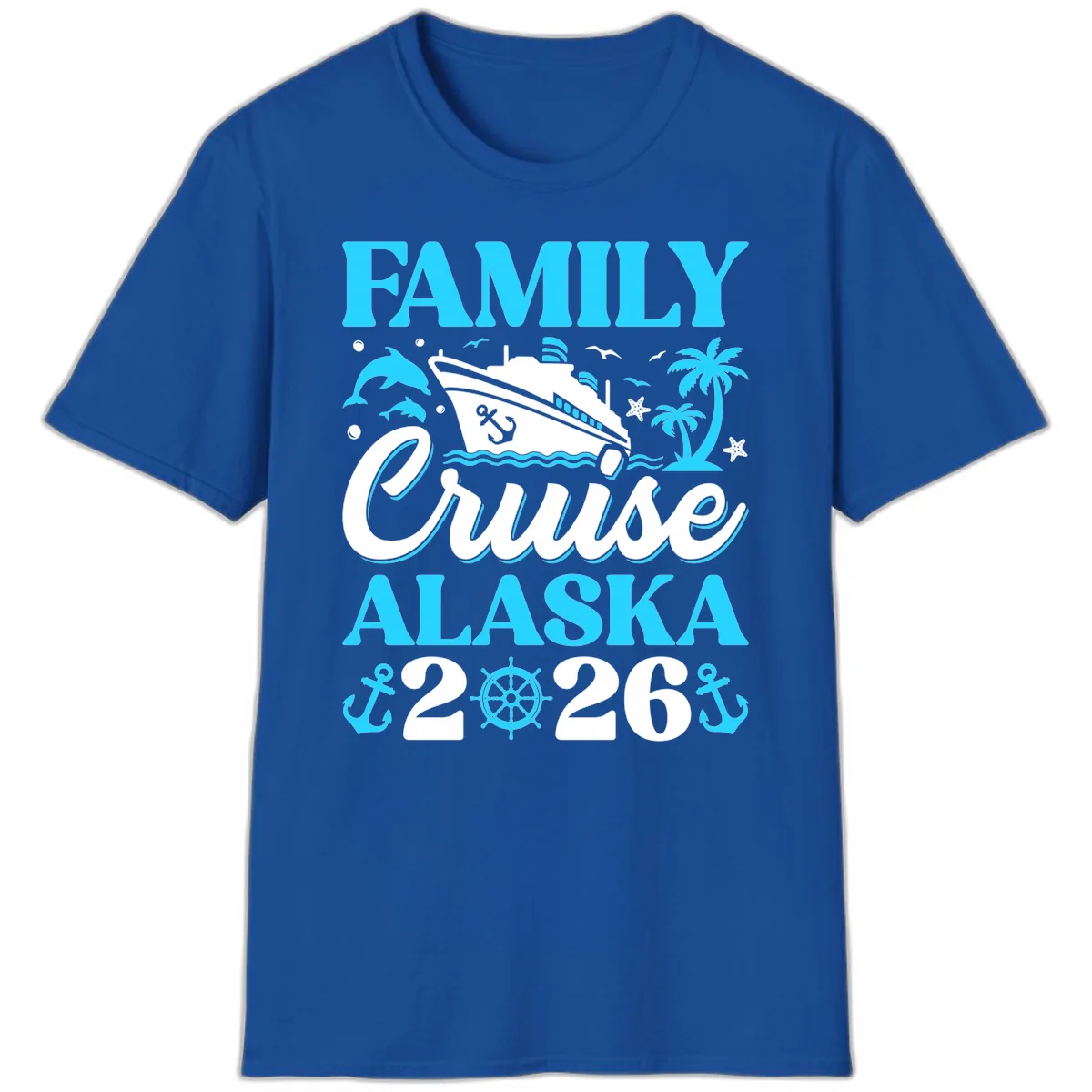 Family Cruise Alaska 2026 Design T-Shirt in Royal