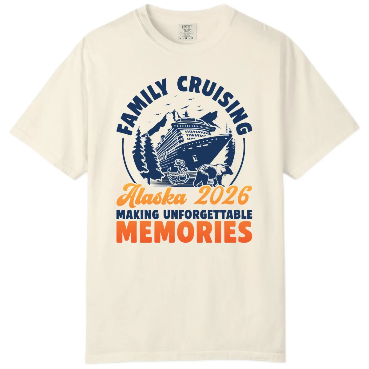Family Alaska Cruise 2026 Scenic Badge Comfort Color in Ivory