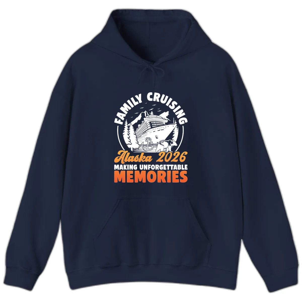 Family Alaska Cruise 2026 Scenic Badge Hoodie in Navy