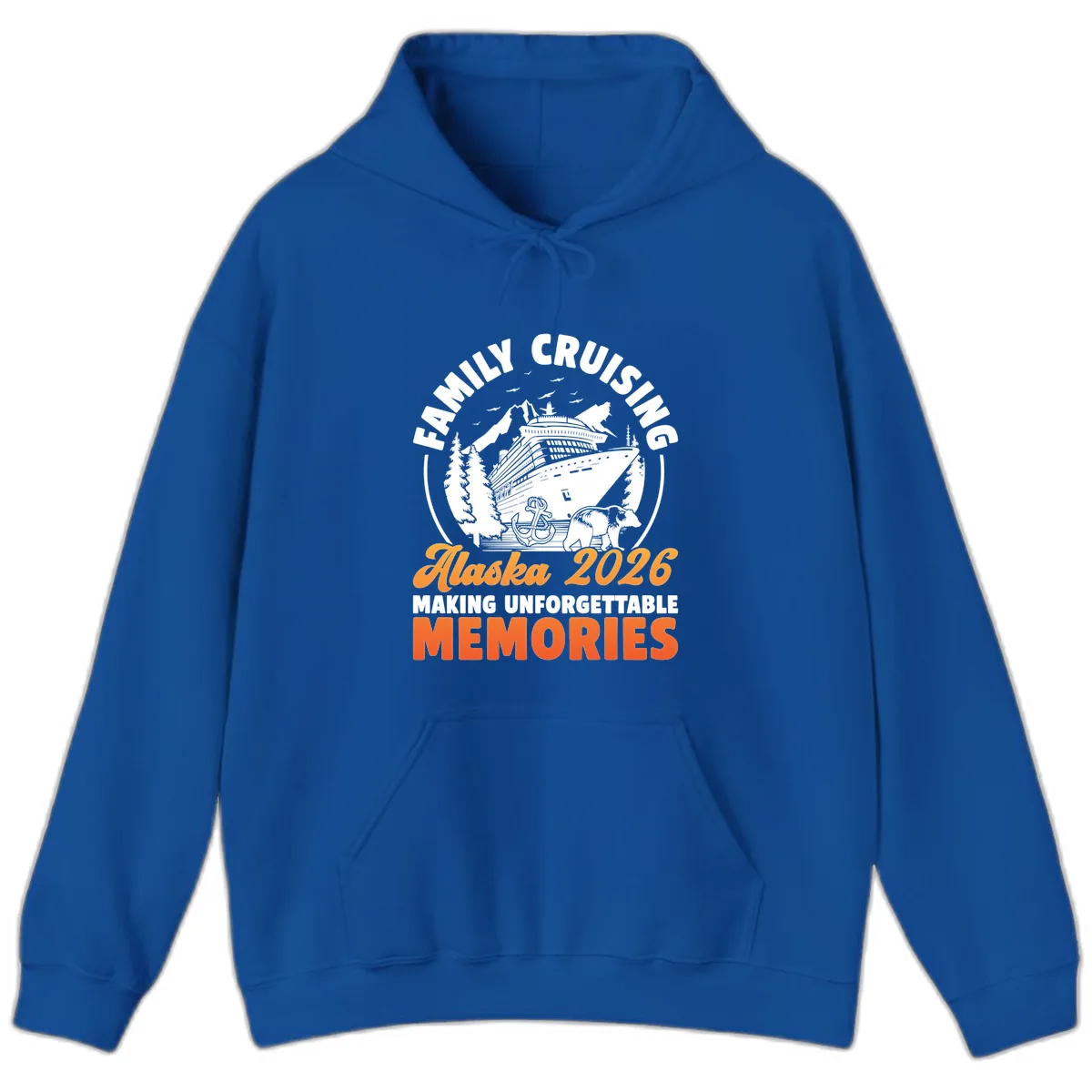 Family Alaska Cruise 2026 Scenic Badge Hoodie in Royal