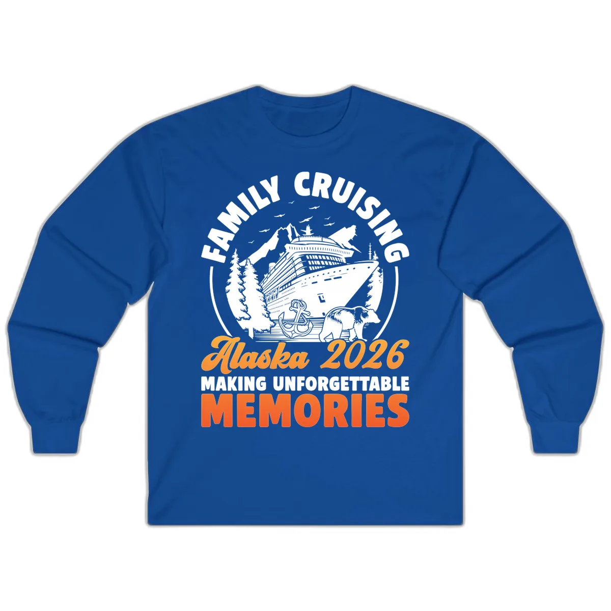 Family Alaska Cruise 2026 Scenic Badge Long Sleeve in Royal