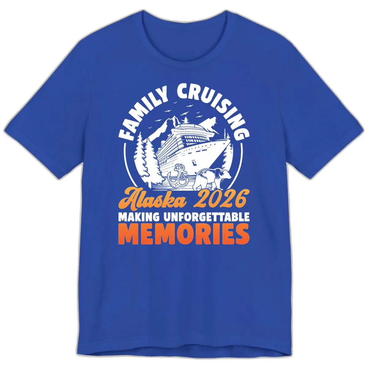 Family Alaska Cruise 2026 Scenic Badge Premium T-Shirt in True Royal