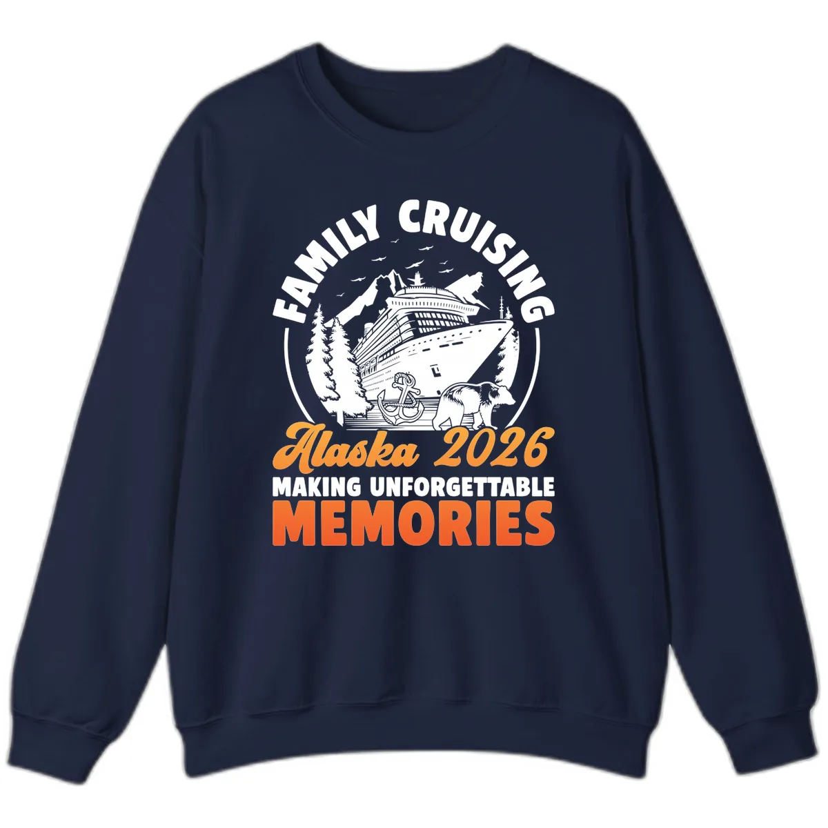 Family Alaska Cruise 2026 Scenic Badge Sweatshirt in Navy