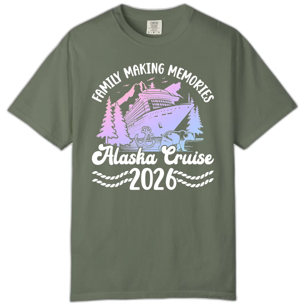 Family Memories Alaska Cruise 2026 Design Comfort Color in Moss
