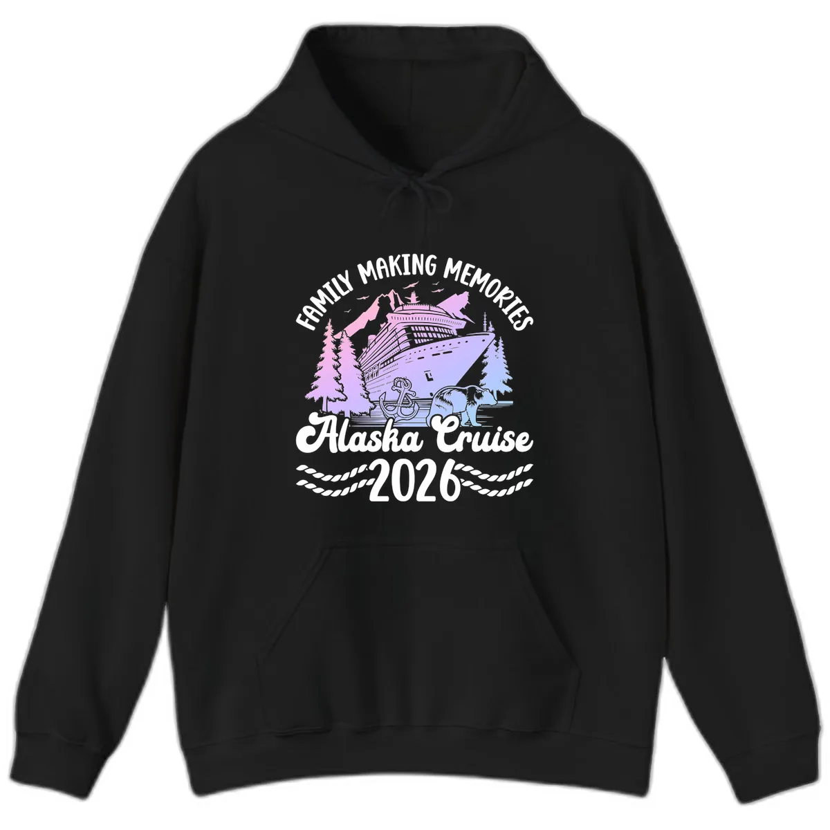 Family Memories Alaska Cruise 2026 Design Hoodie in Black