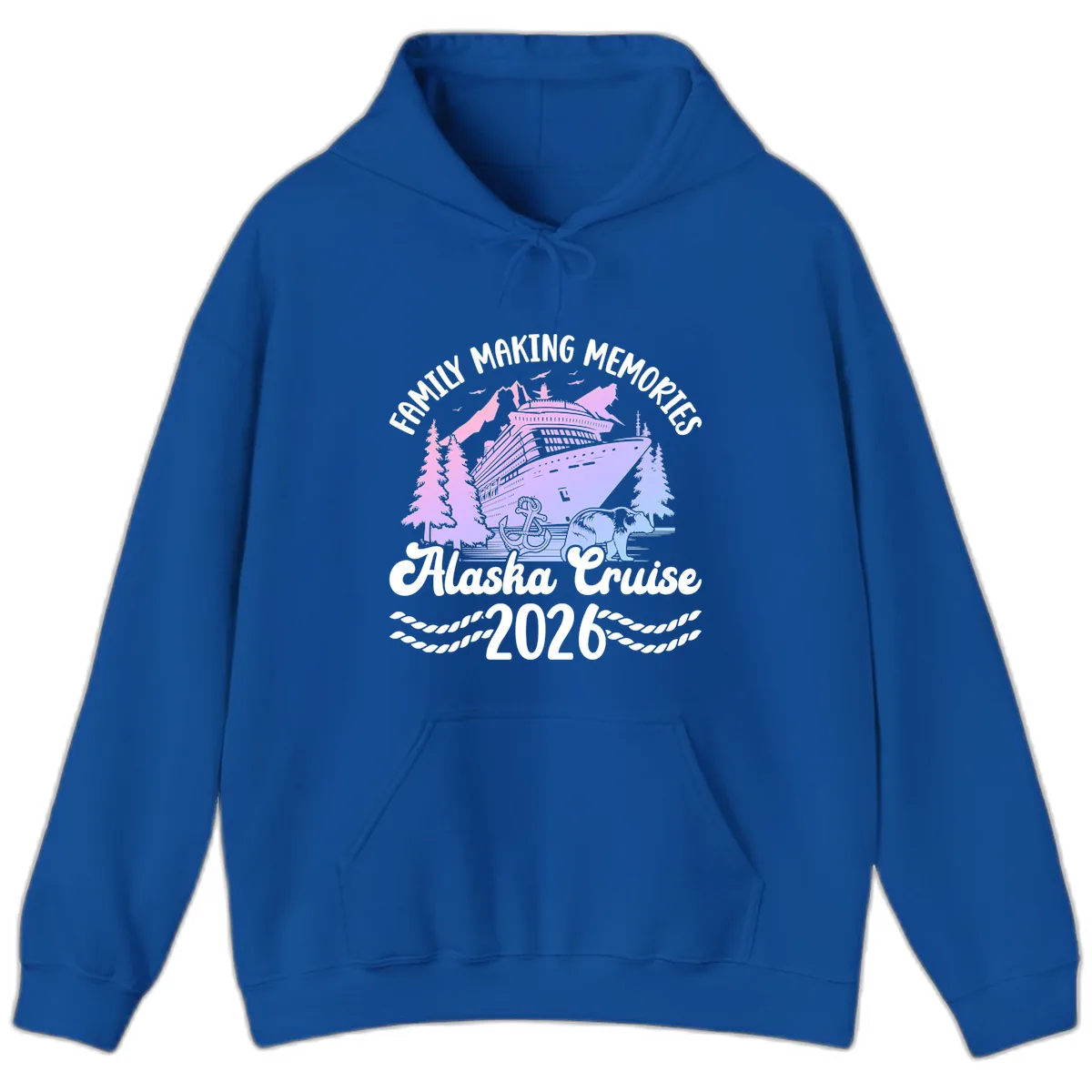 Family Memories Alaska Cruise 2026 Design Hoodie in Royal