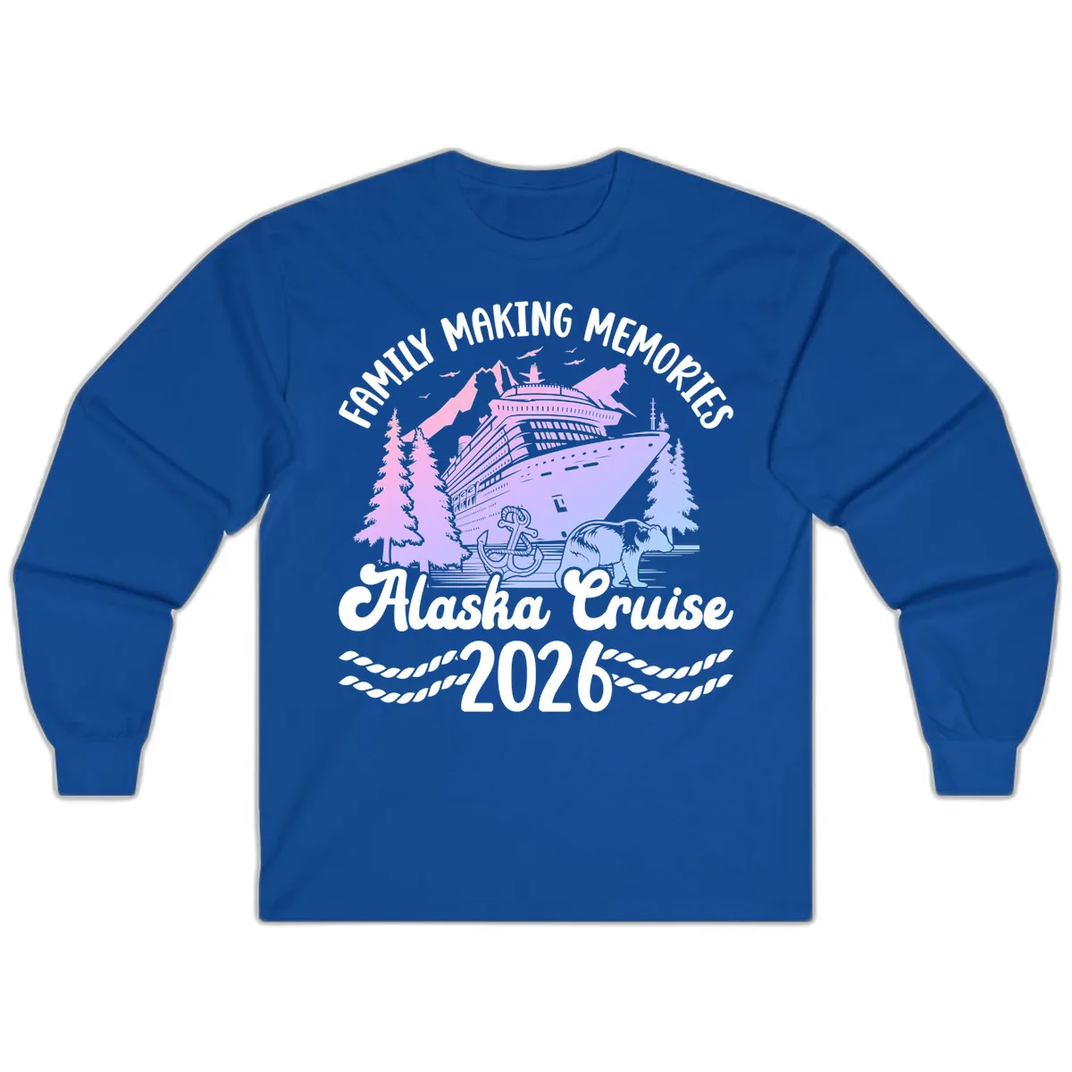 Family Memories Alaska Cruise 2026 Design Long Sleeve in Royal