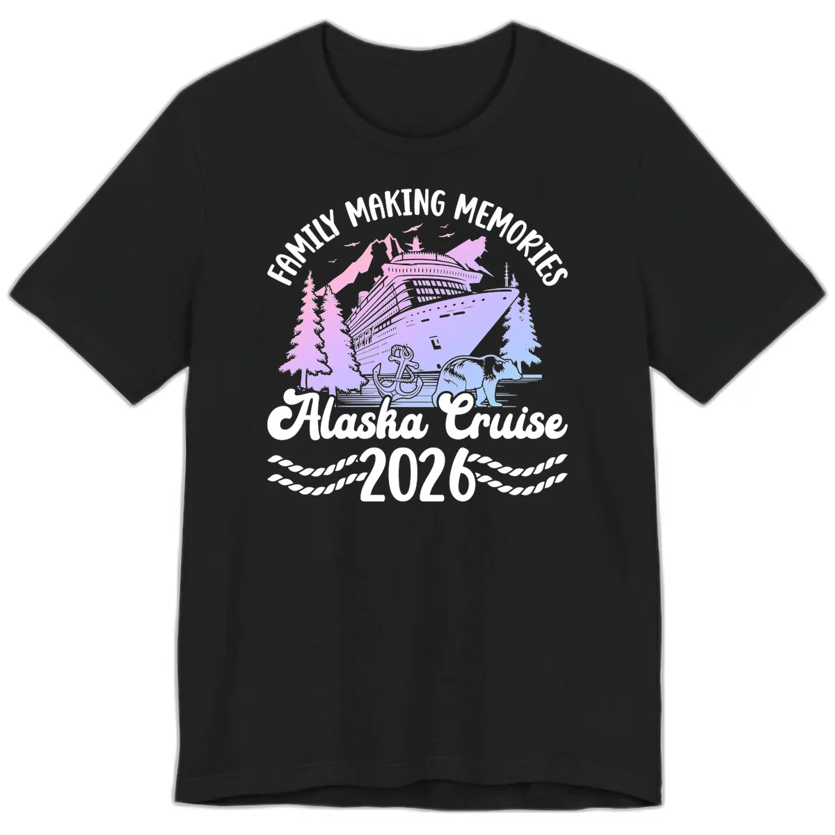 Family Memories Alaska Cruise 2026 Design Premium T-Shirt in Black