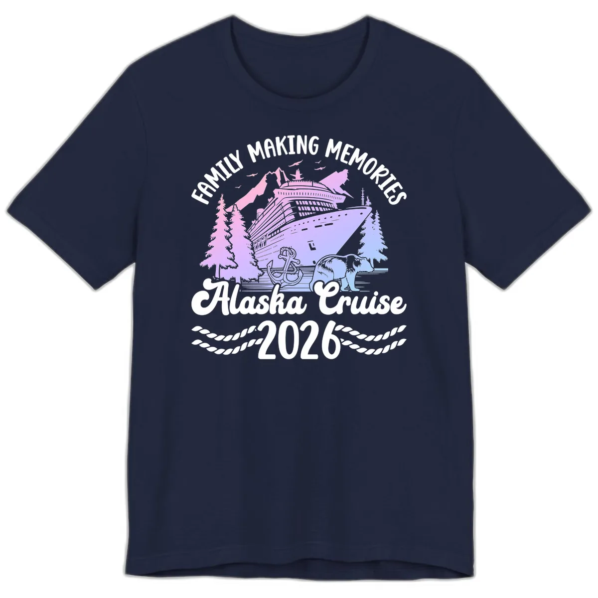 Family Memories Alaska Cruise 2026 Design Premium T-Shirt in Navy