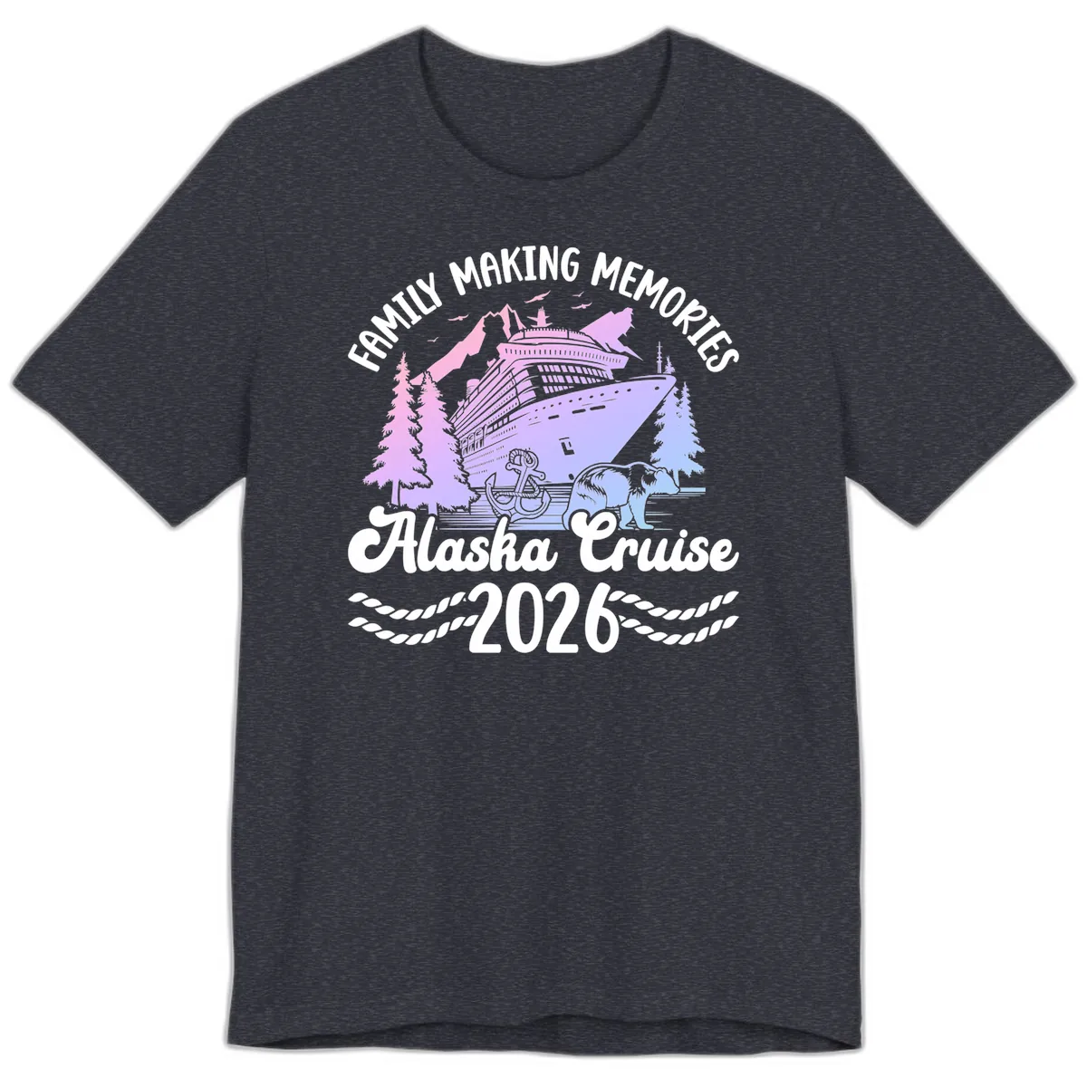 Family Memories Alaska Cruise 2026 Design Premium T-Shirt in Heather Navy