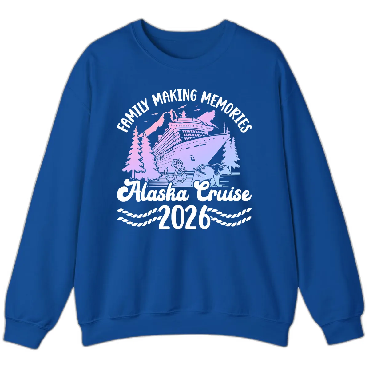 Family Memories Alaska Cruise 2026 Design Sweatshirt in Royal