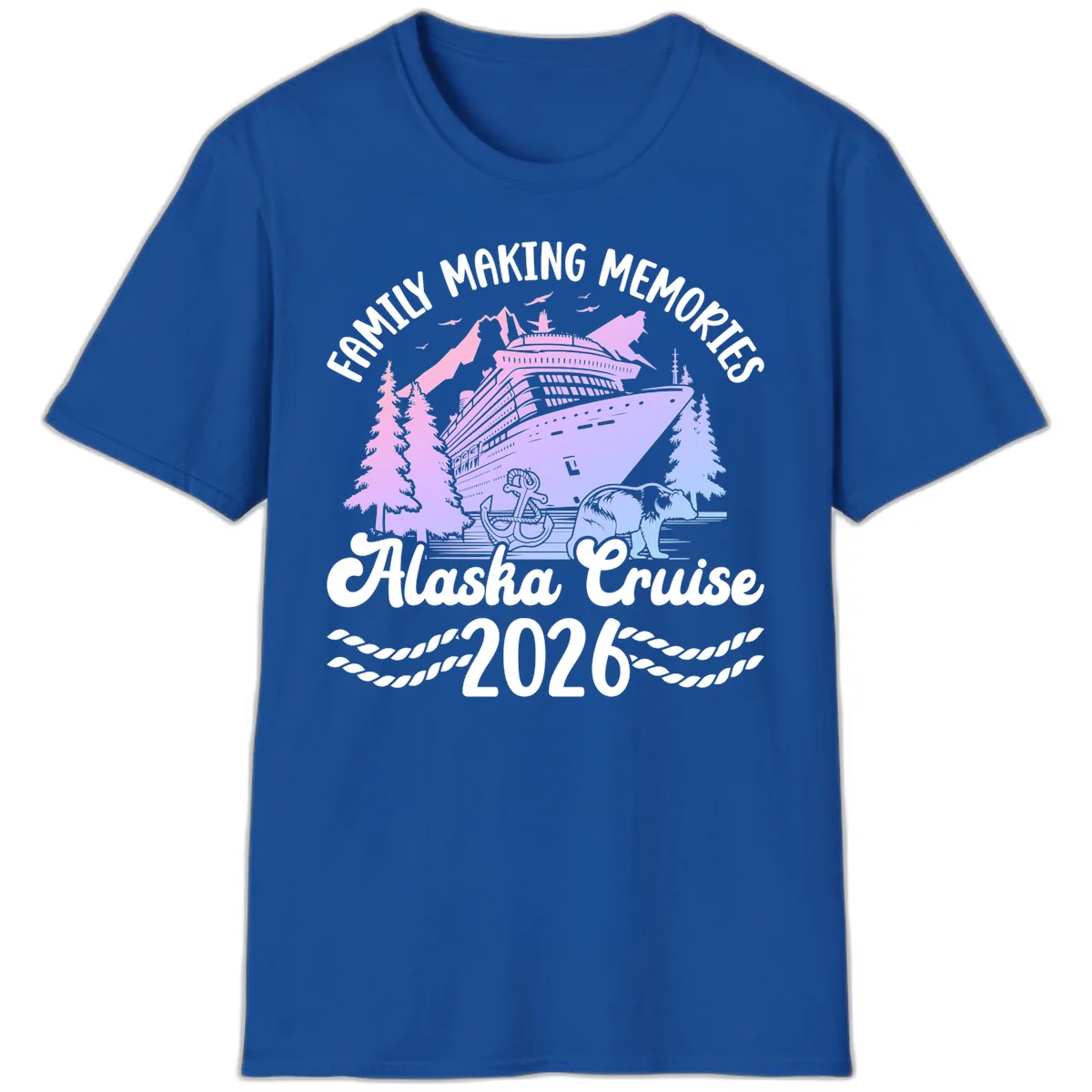 Family Memories Alaska Cruise 2026 Design T-Shirt in Royal