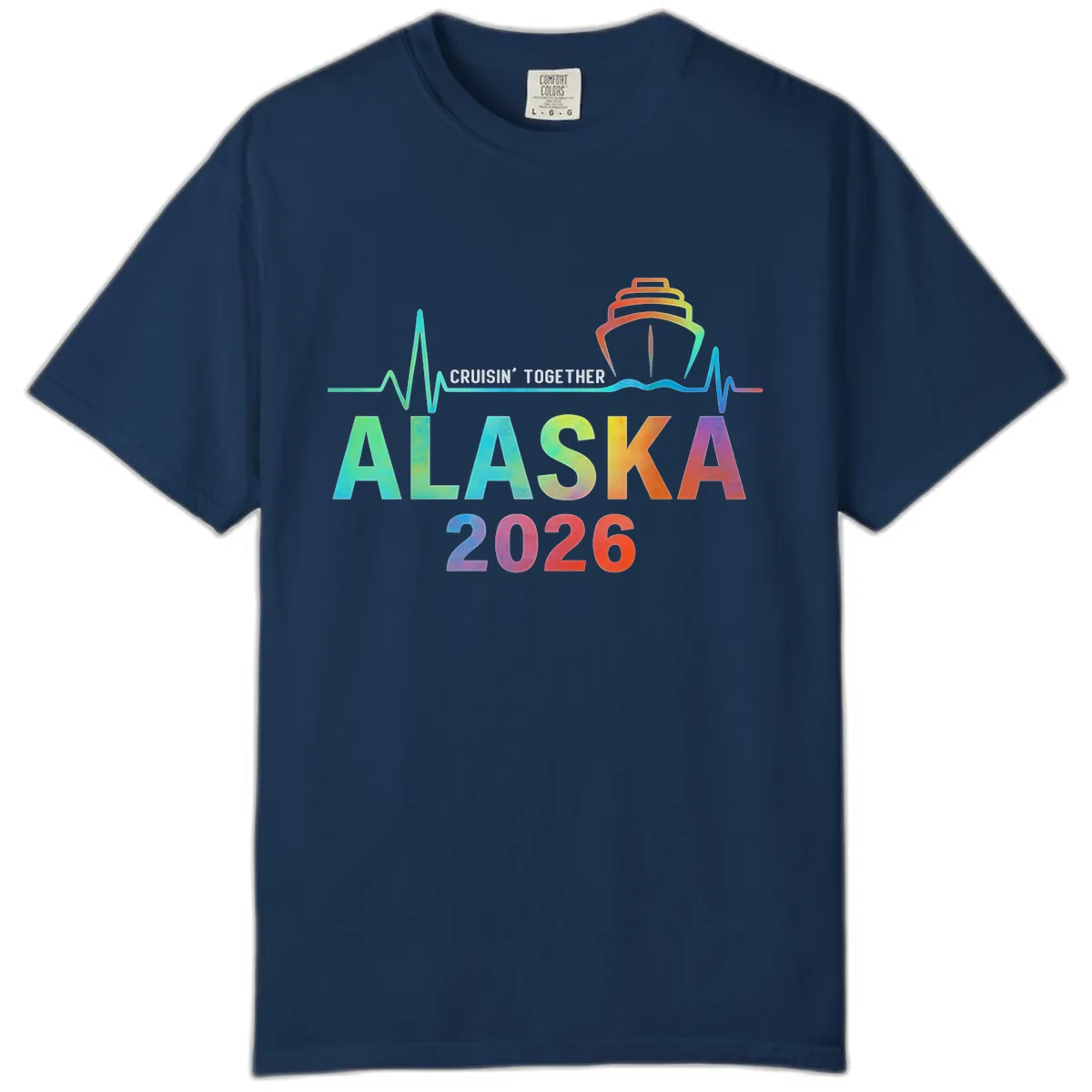 Cruisin' Together Alaska 2026 Cruise Design Comfort Color in Navy