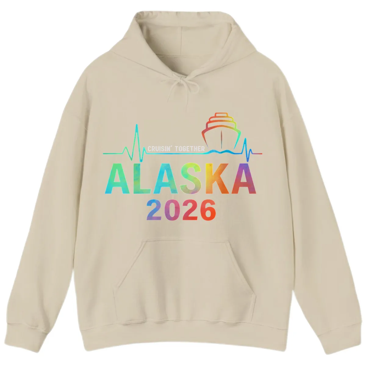 Cruisin' Together Alaska 2026 Cruise Design Hoodie in Sand