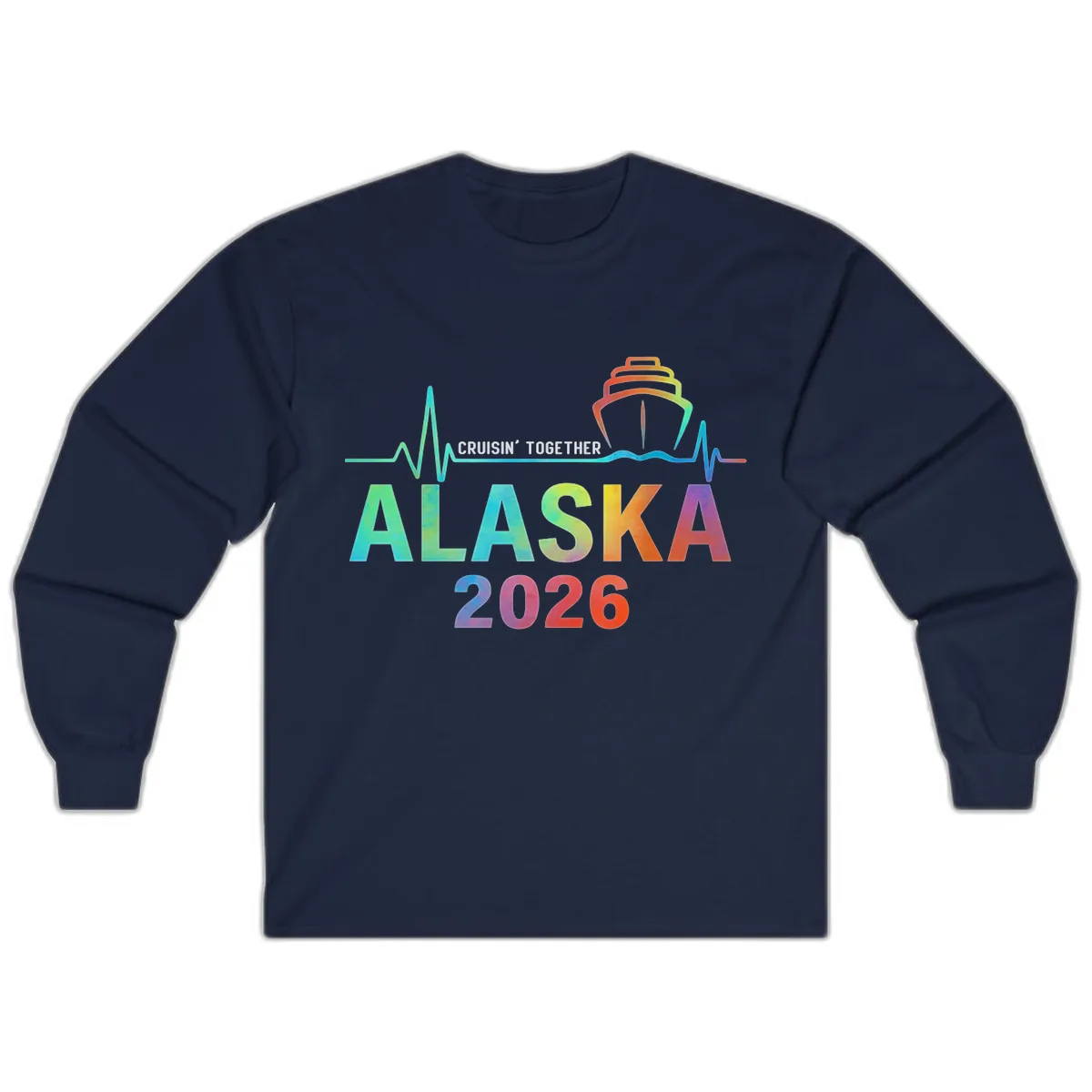 Cruisin' Together Alaska 2026 Cruise Design Long Sleeve in Navy
