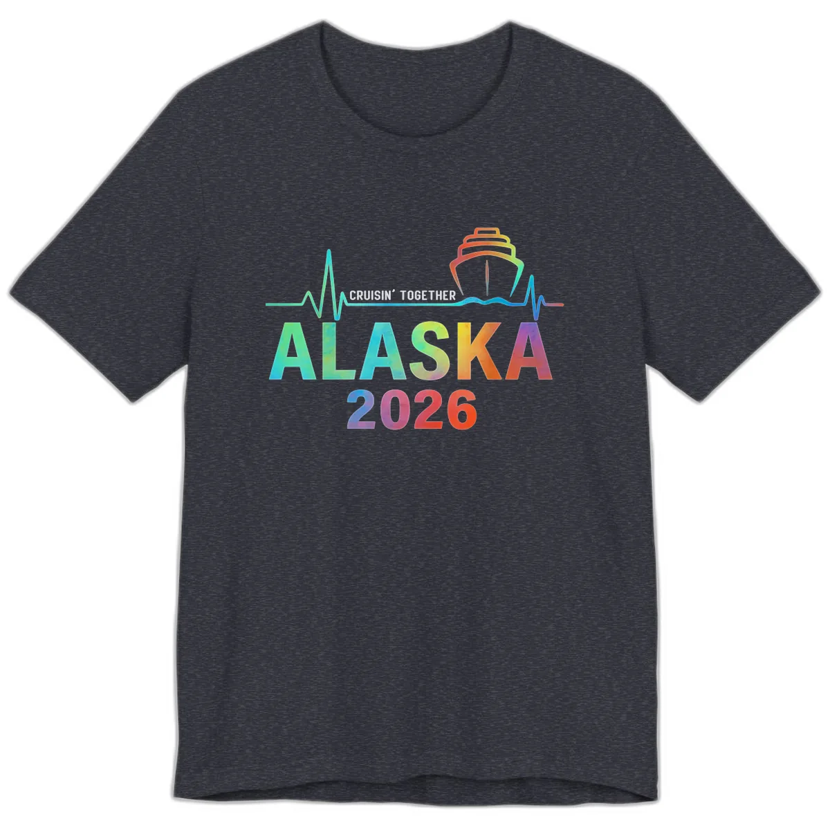 Cruisin' Together Alaska 2026 Cruise Design Premium T-Shirt in Heather Navy