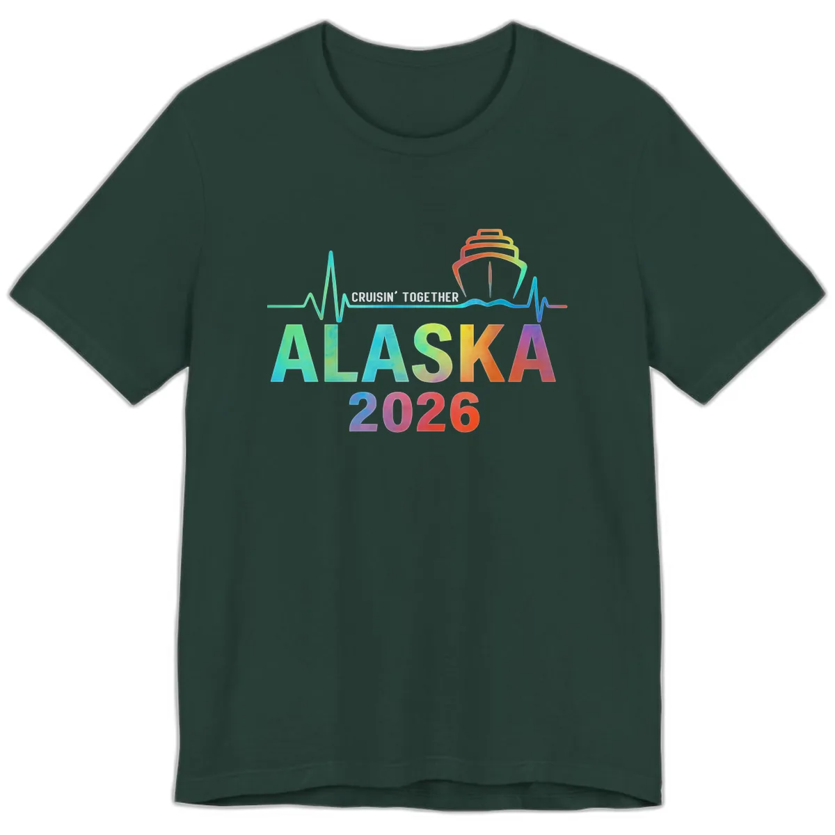 Cruisin' Together Alaska 2026 Cruise Design Premium T-Shirt in Forest