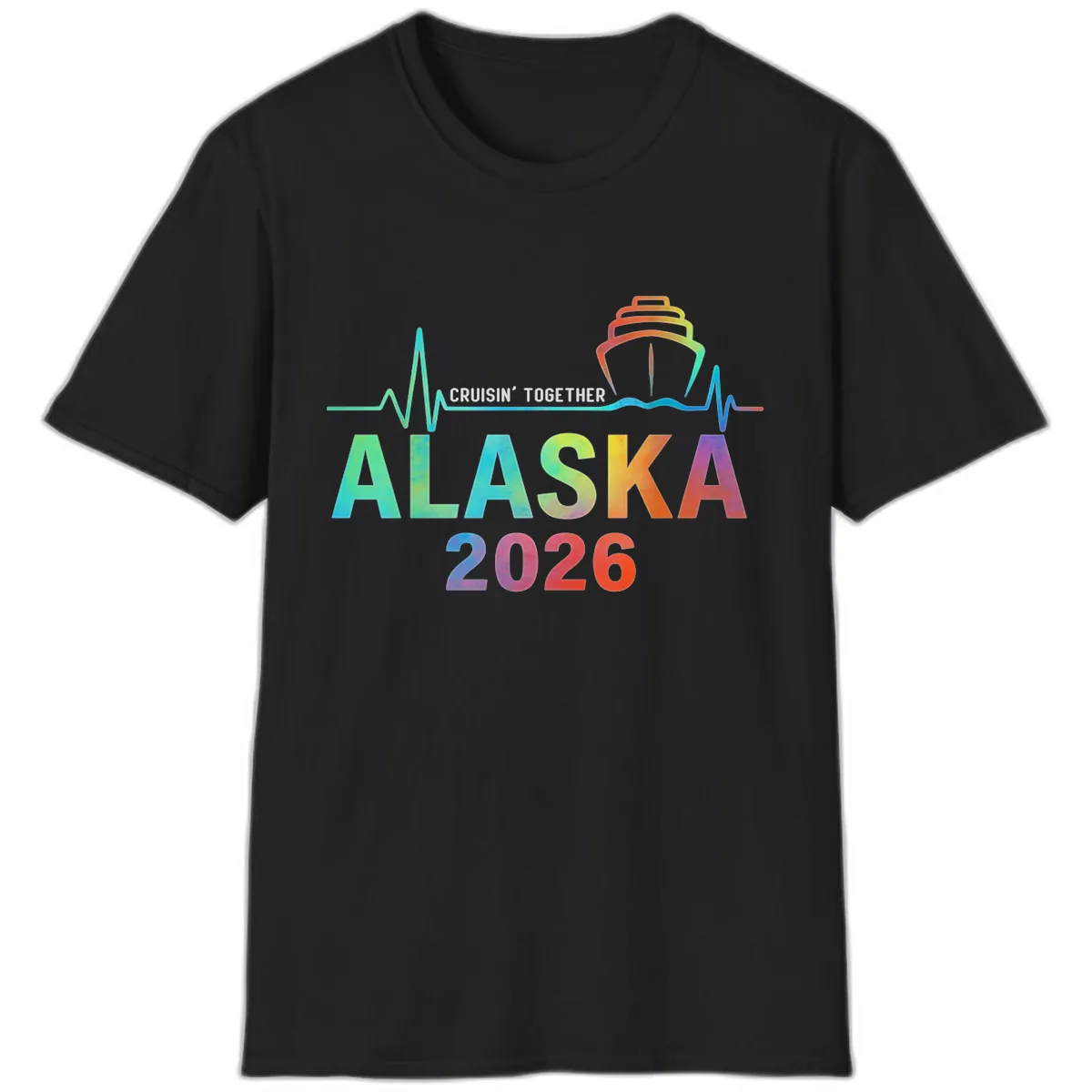 Cruisin' Together Alaska 2026 Cruise Design T-Shirt in Black