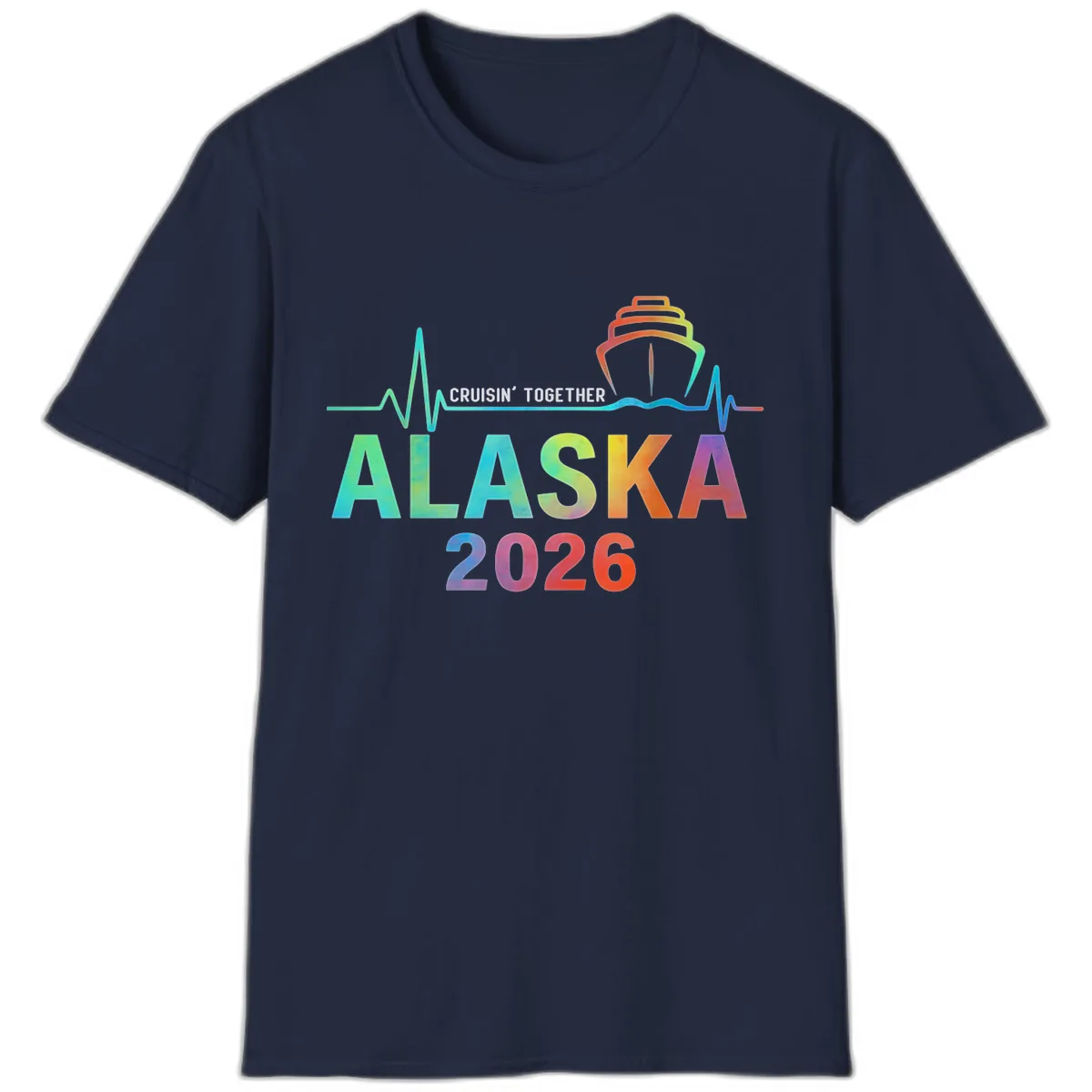 Cruisin' Together Alaska 2026 Cruise Design T-Shirt in Navy