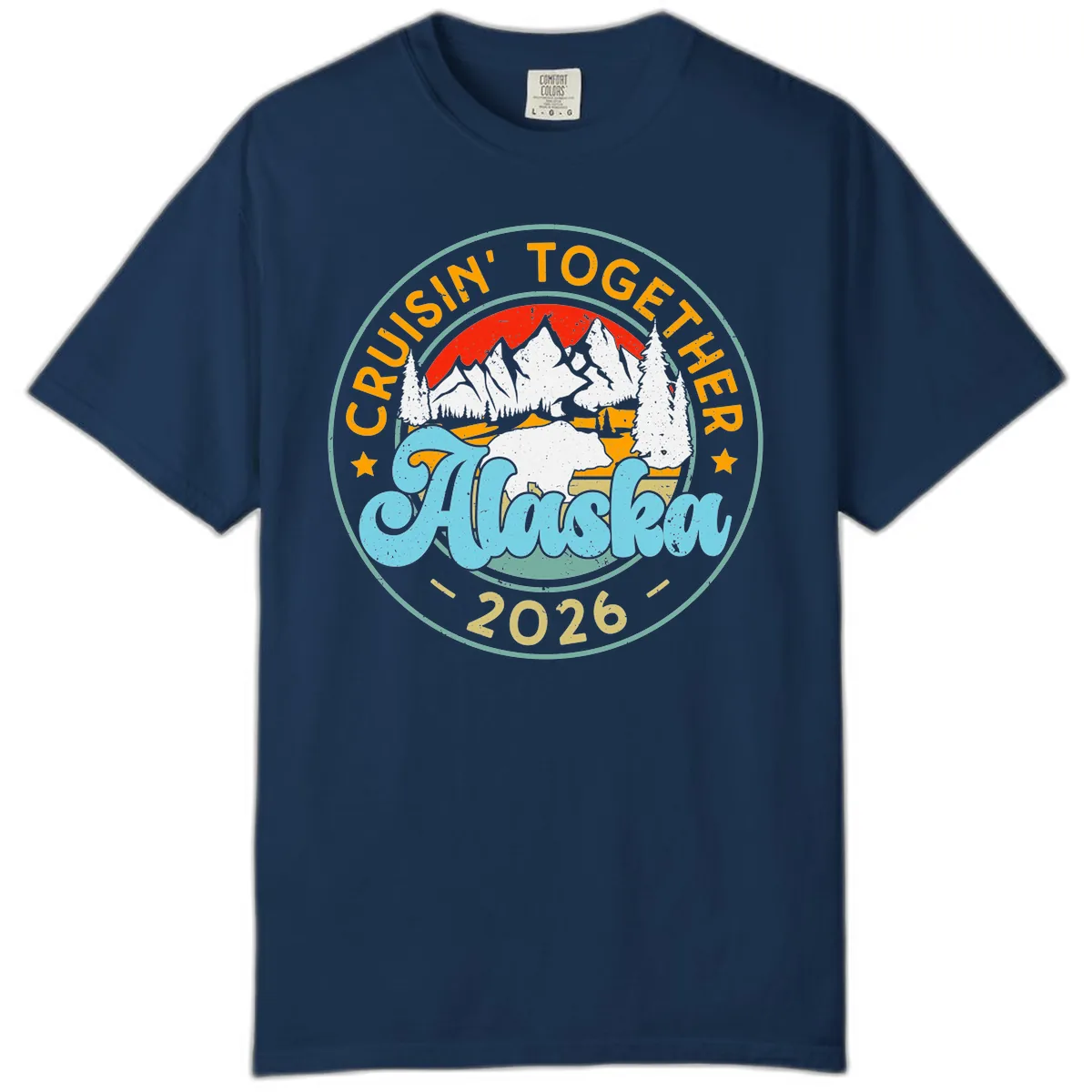 Cruisin' Together Alaska 2026 Badge Comfort Color in Navy