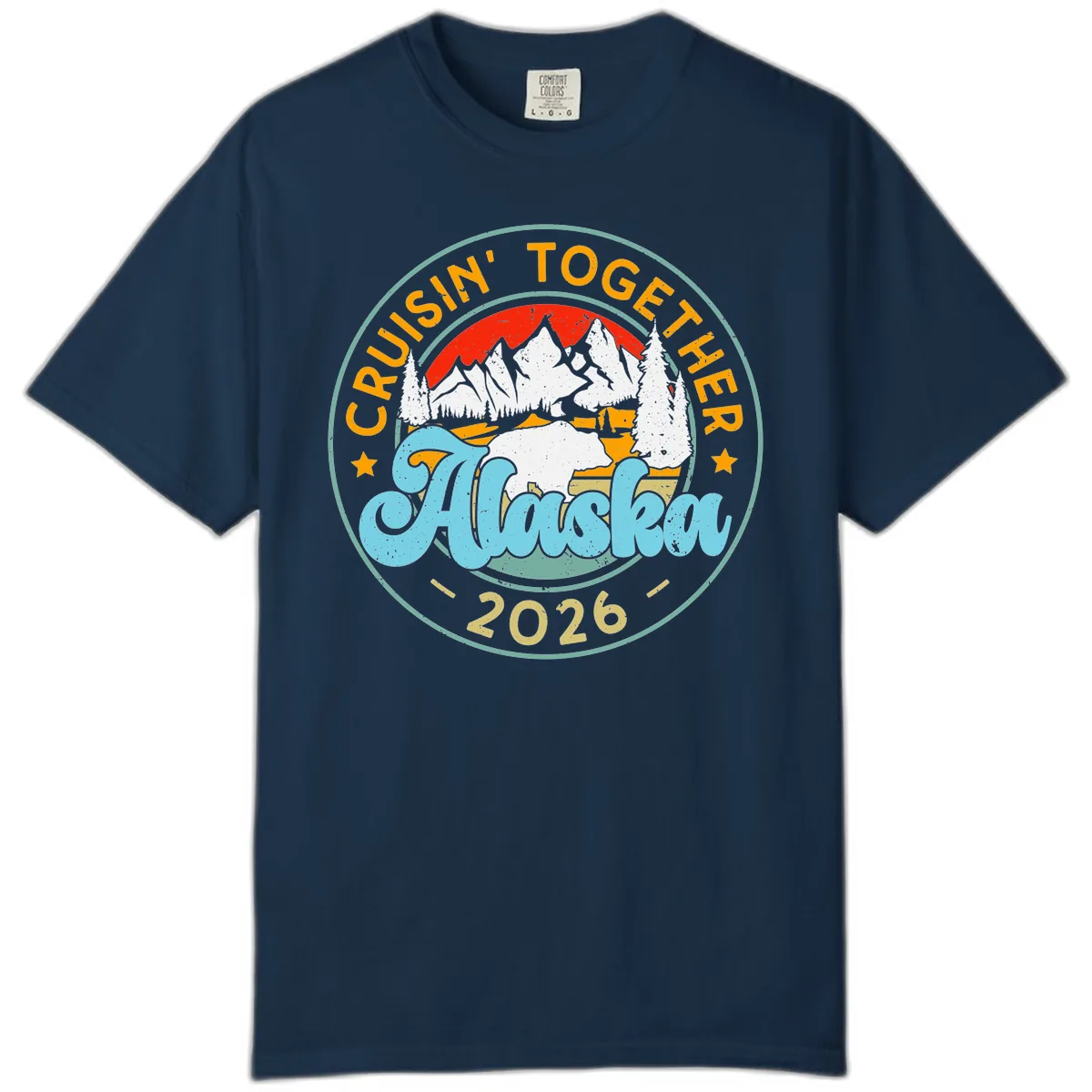 Cruisin' Together Alaska 2026 Badge Comfort Color in True Navy
