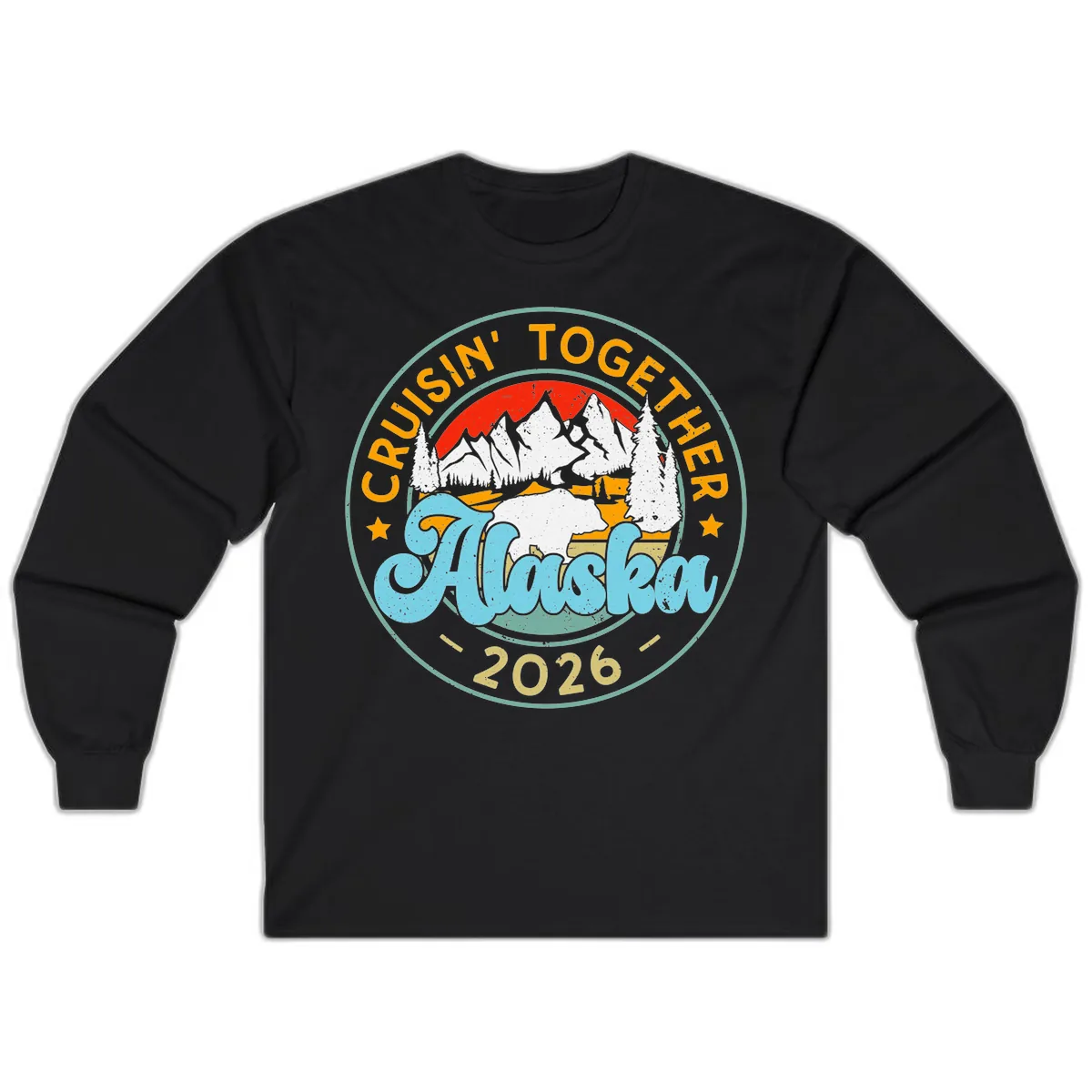 Cruisin' Together Alaska 2026 Badge Long Sleeve in Black