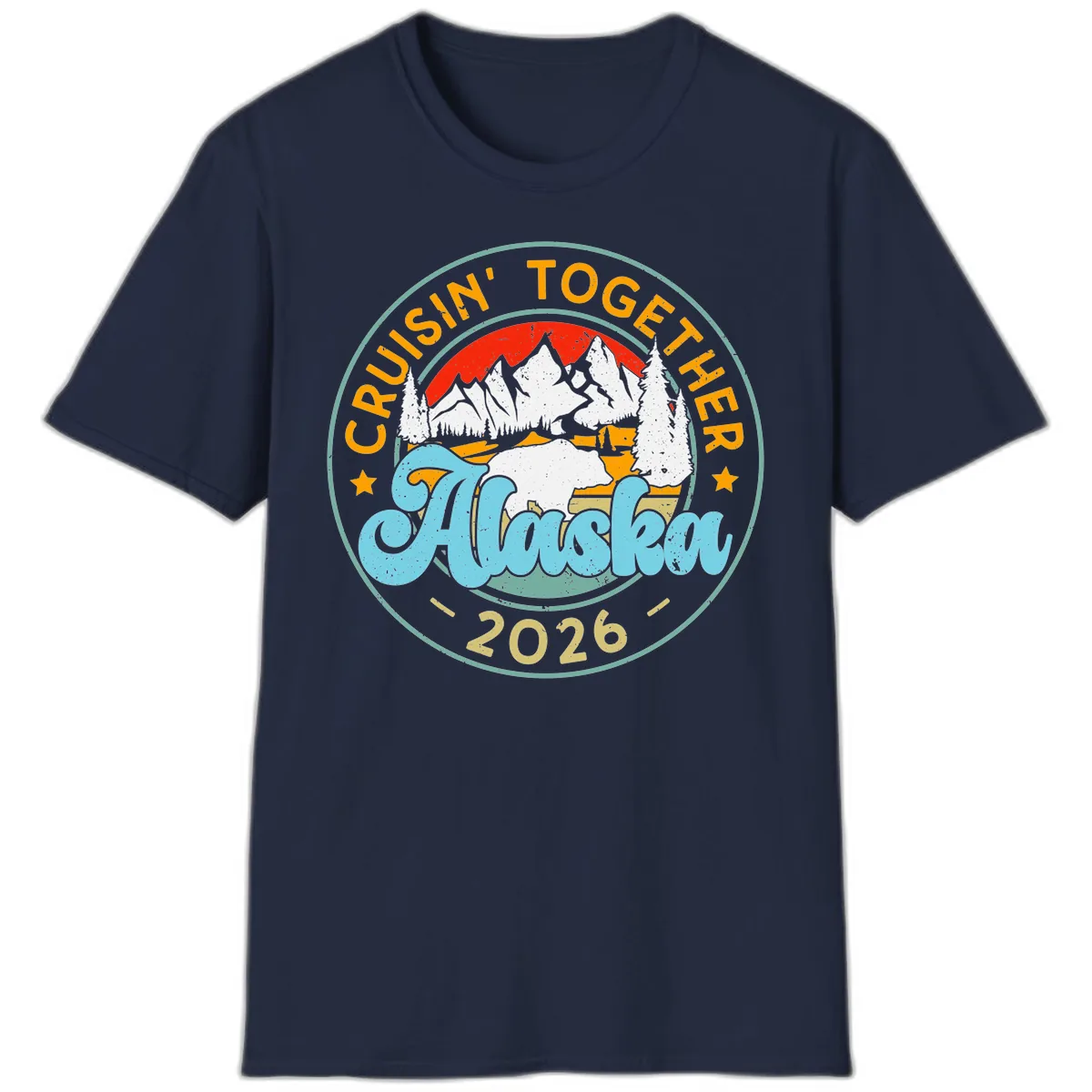 Cruisin' Together Alaska 2026 Badge T-Shirt in Navy