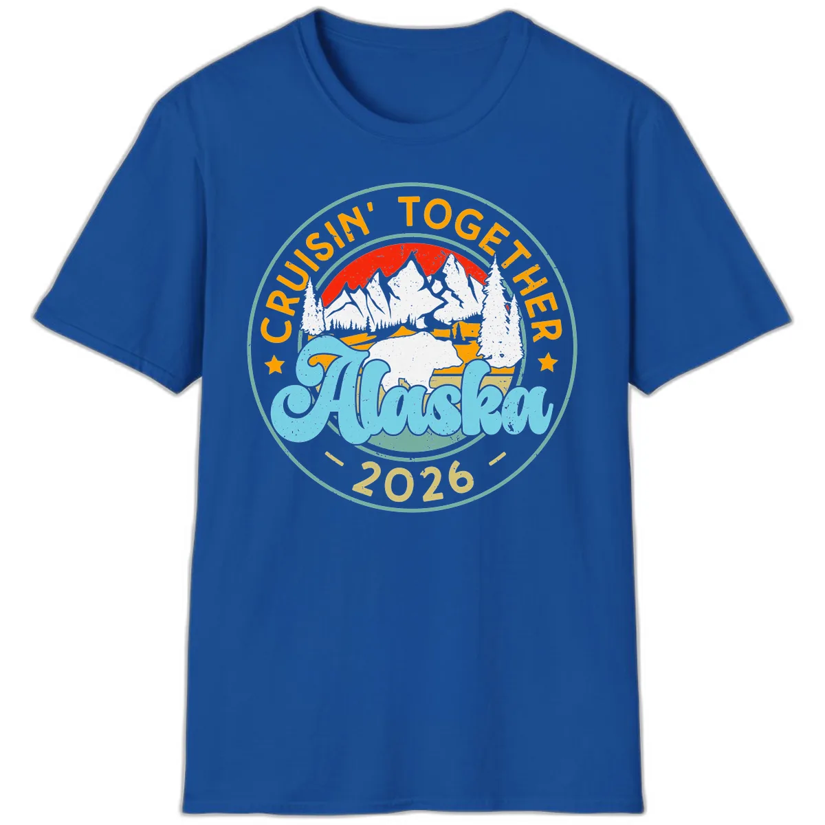 Cruisin' Together Alaska 2026 Badge T-Shirt in Royal