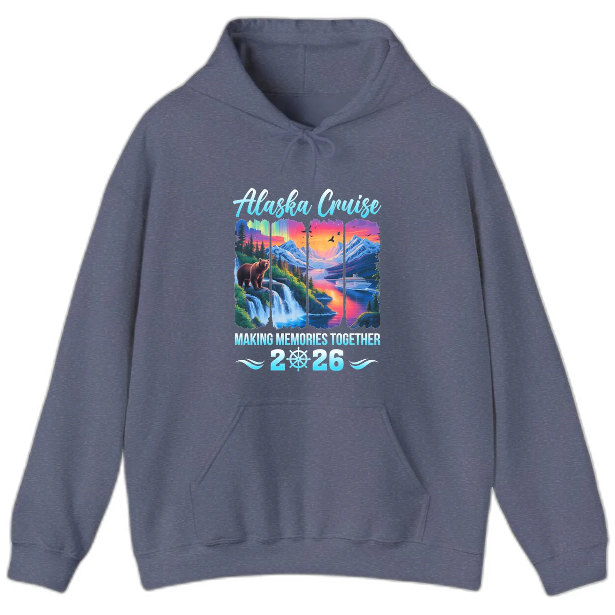 Alaska Cruise Making Memories Together 2026 Hoodie in Heather Navy