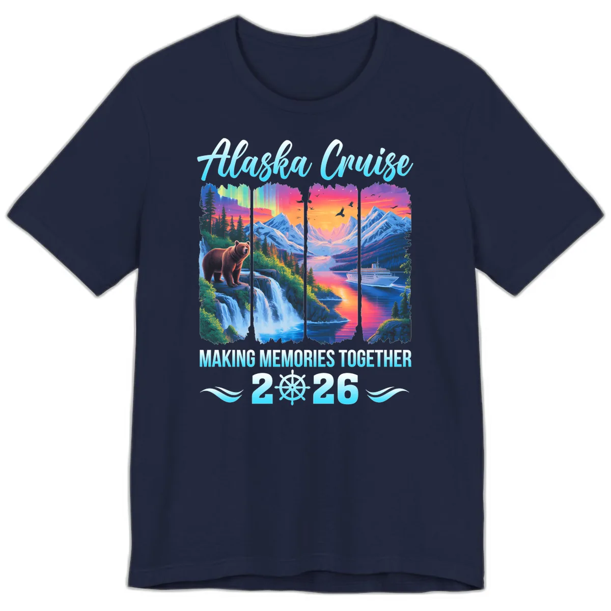 Alaska Cruise Making Memories Together 2026 Premium T-Shirt in Navy
