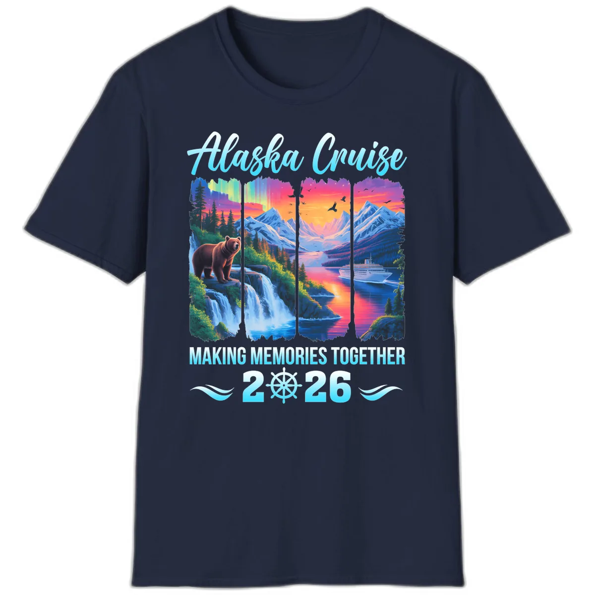 Alaska Cruise Making Memories Together 2026 T-Shirt in Navy