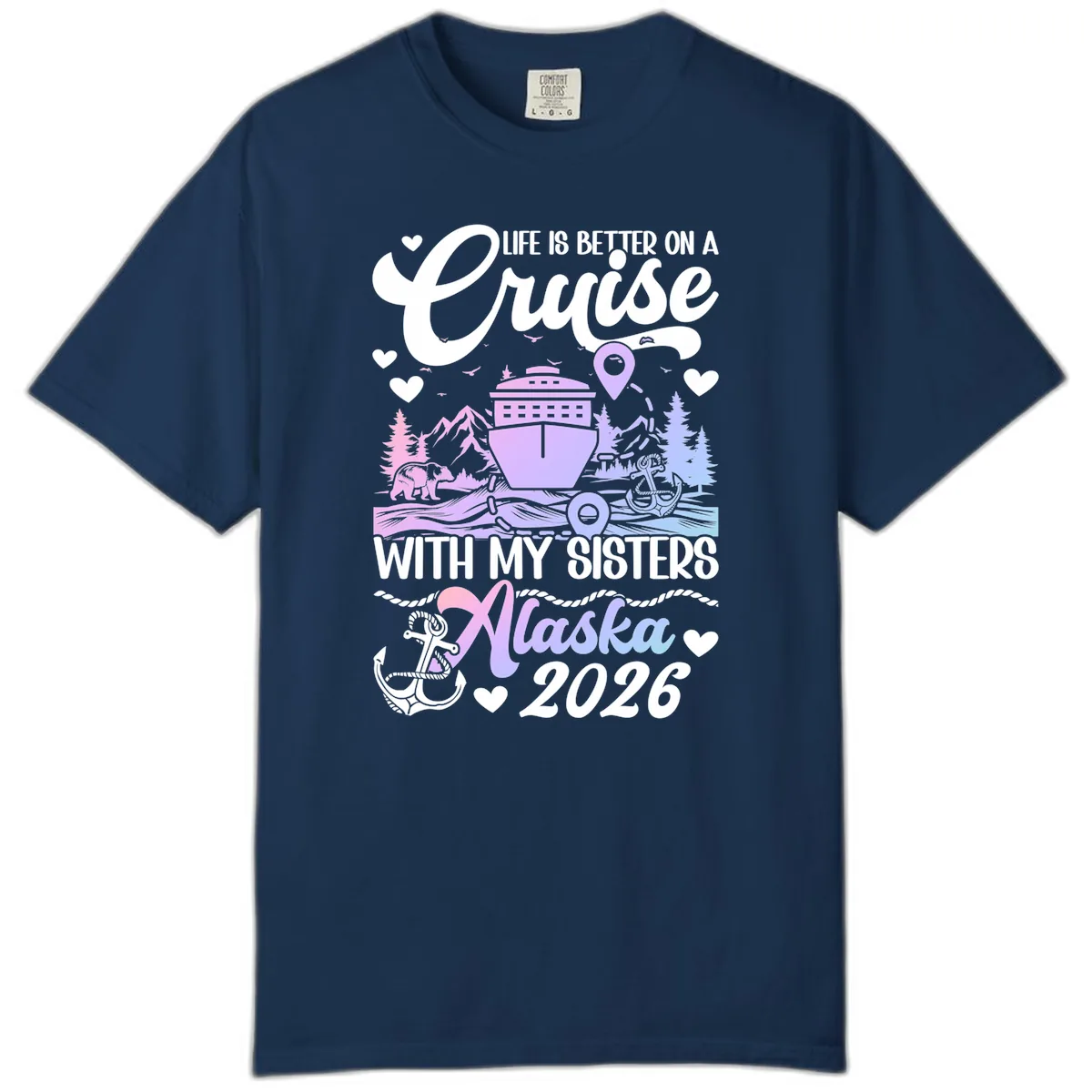 Sisters Alaska Cruise 2026 Scenic Comfort Color in Navy