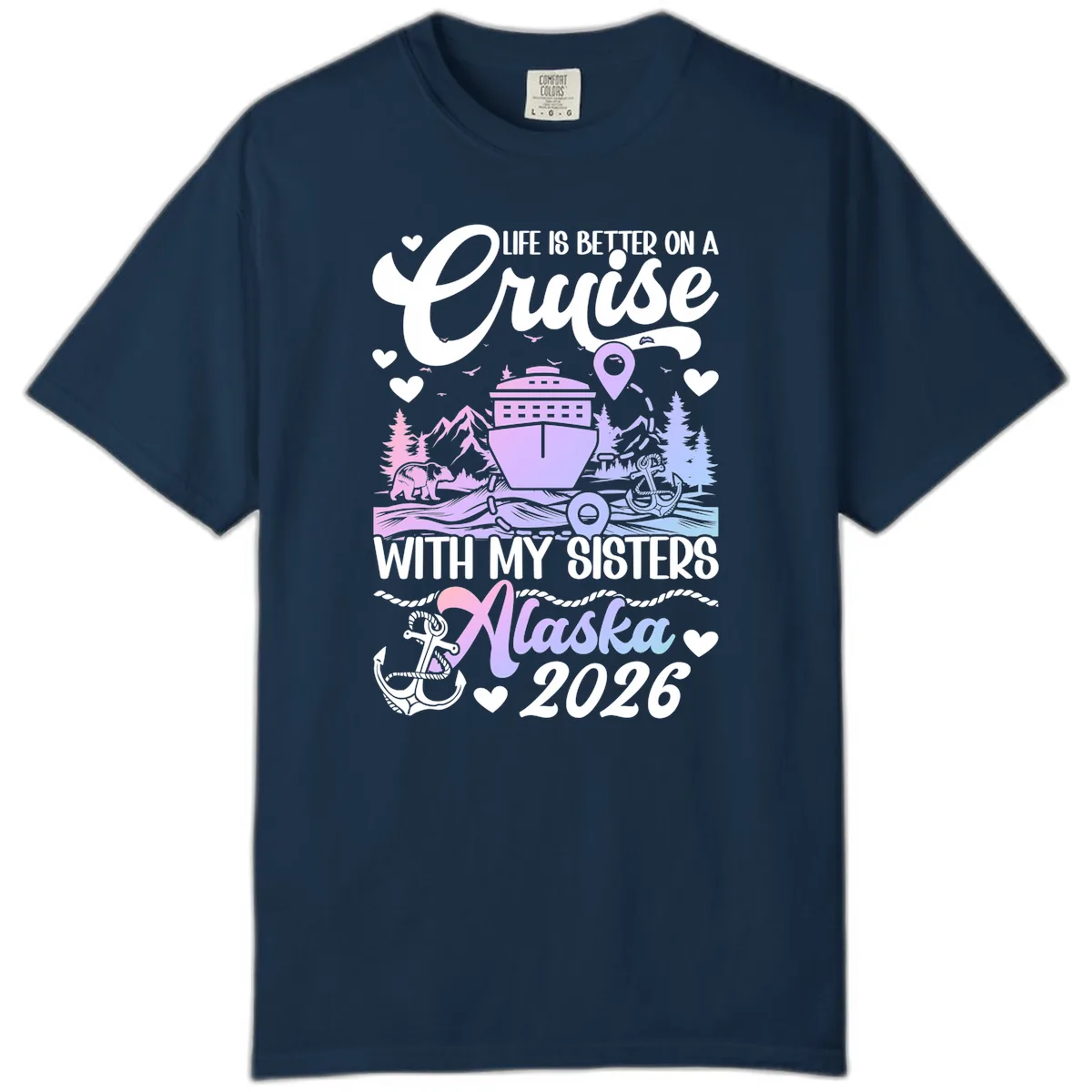 Sisters Alaska Cruise 2026 Scenic Comfort Color in True Navy