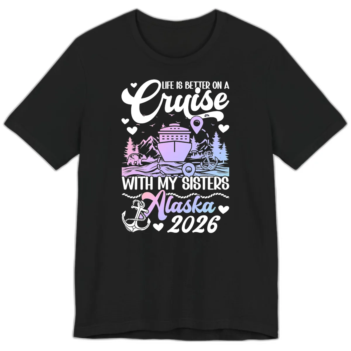 Sisters Alaska Cruise 2026 Scenic Premium T-Shirt in Black