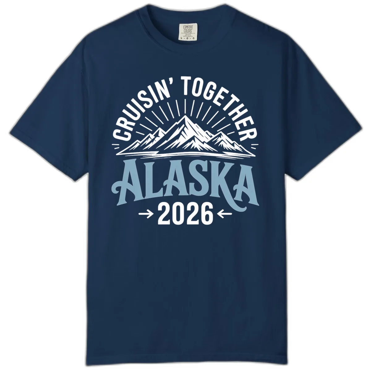 Cruisin' Together Alaska Mountains 2026 Comfort Color in Navy