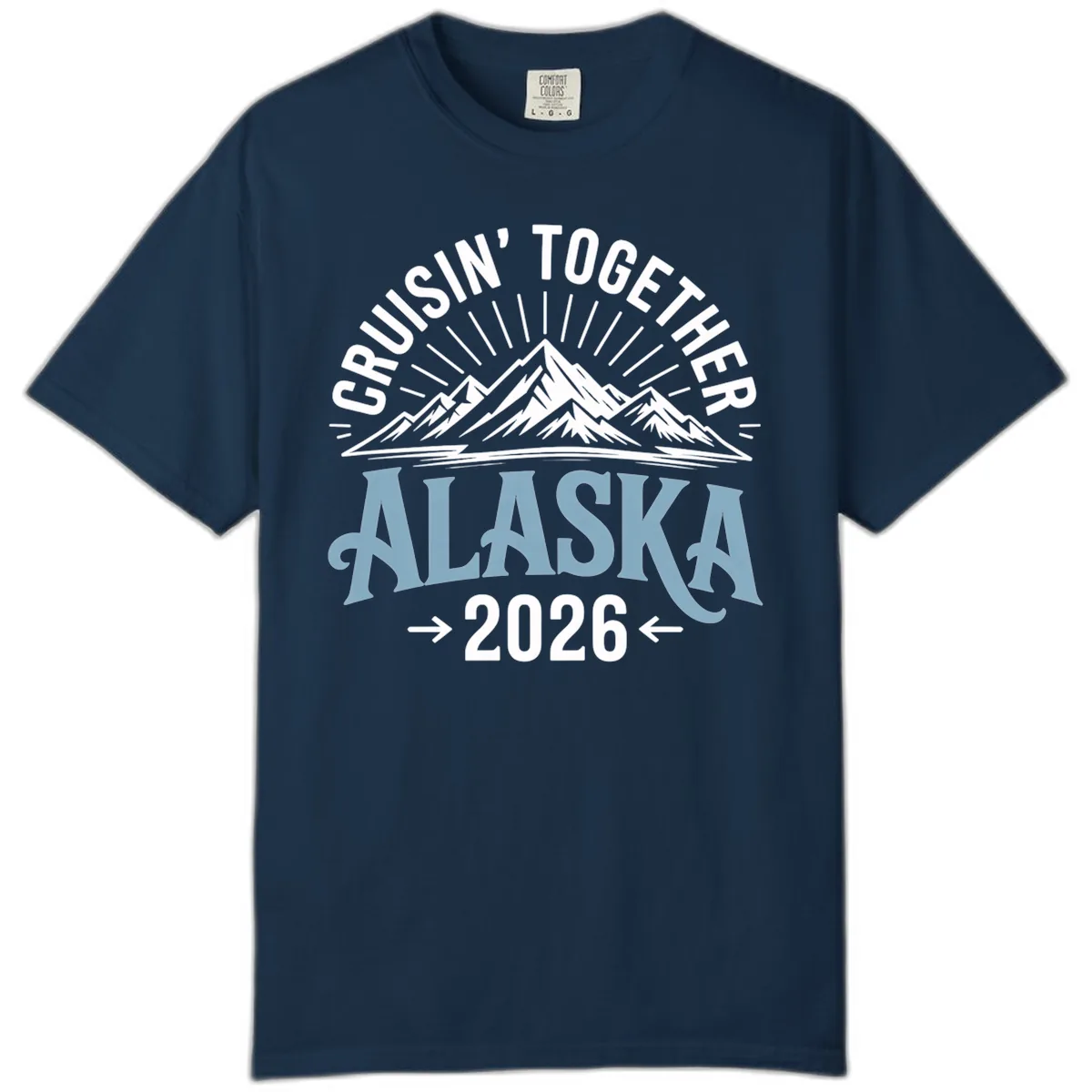 Cruisin' Together Alaska Mountains 2026 Comfort Color in True Navy