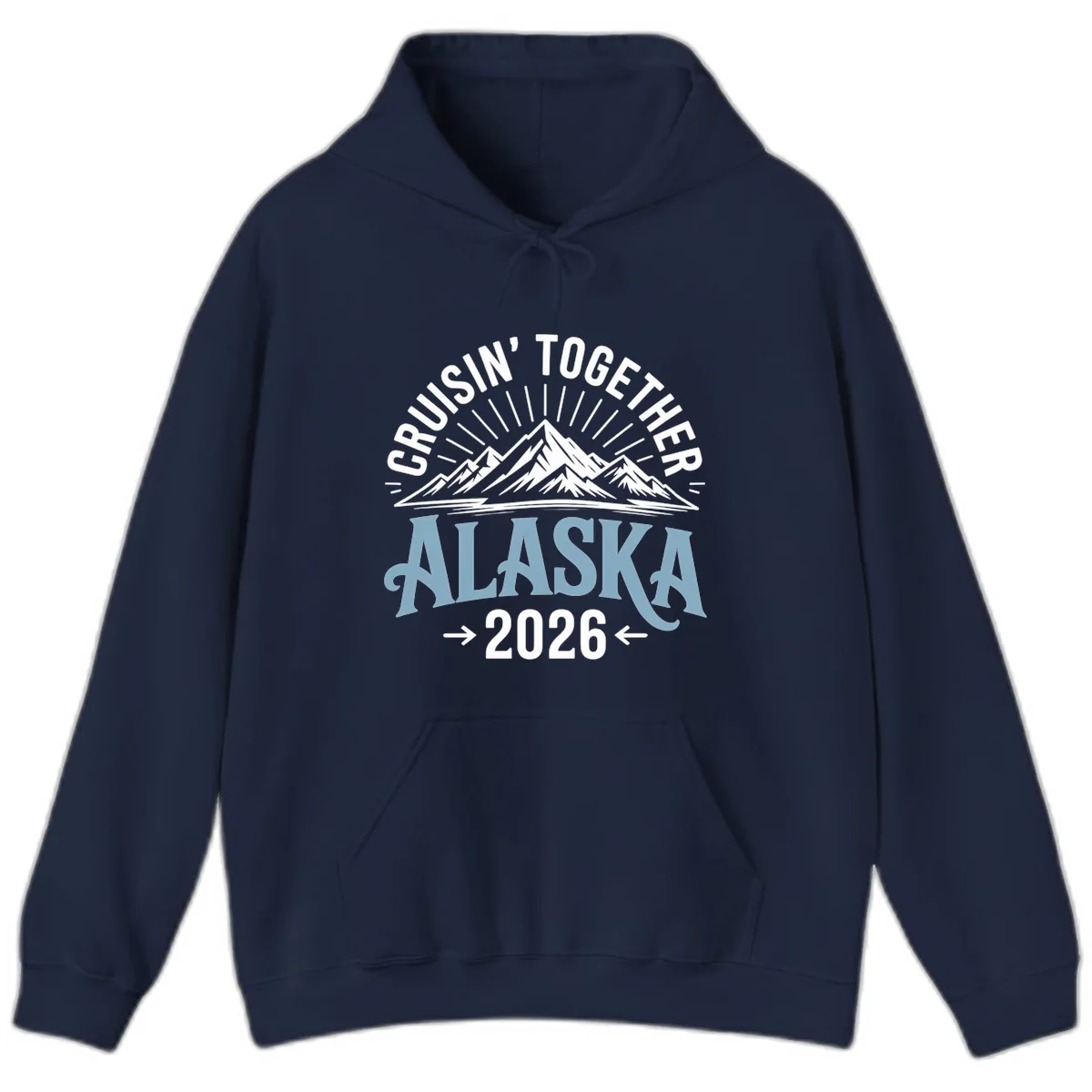 Cruisin' Together Alaska Mountains 2026 Hoodie in Navy