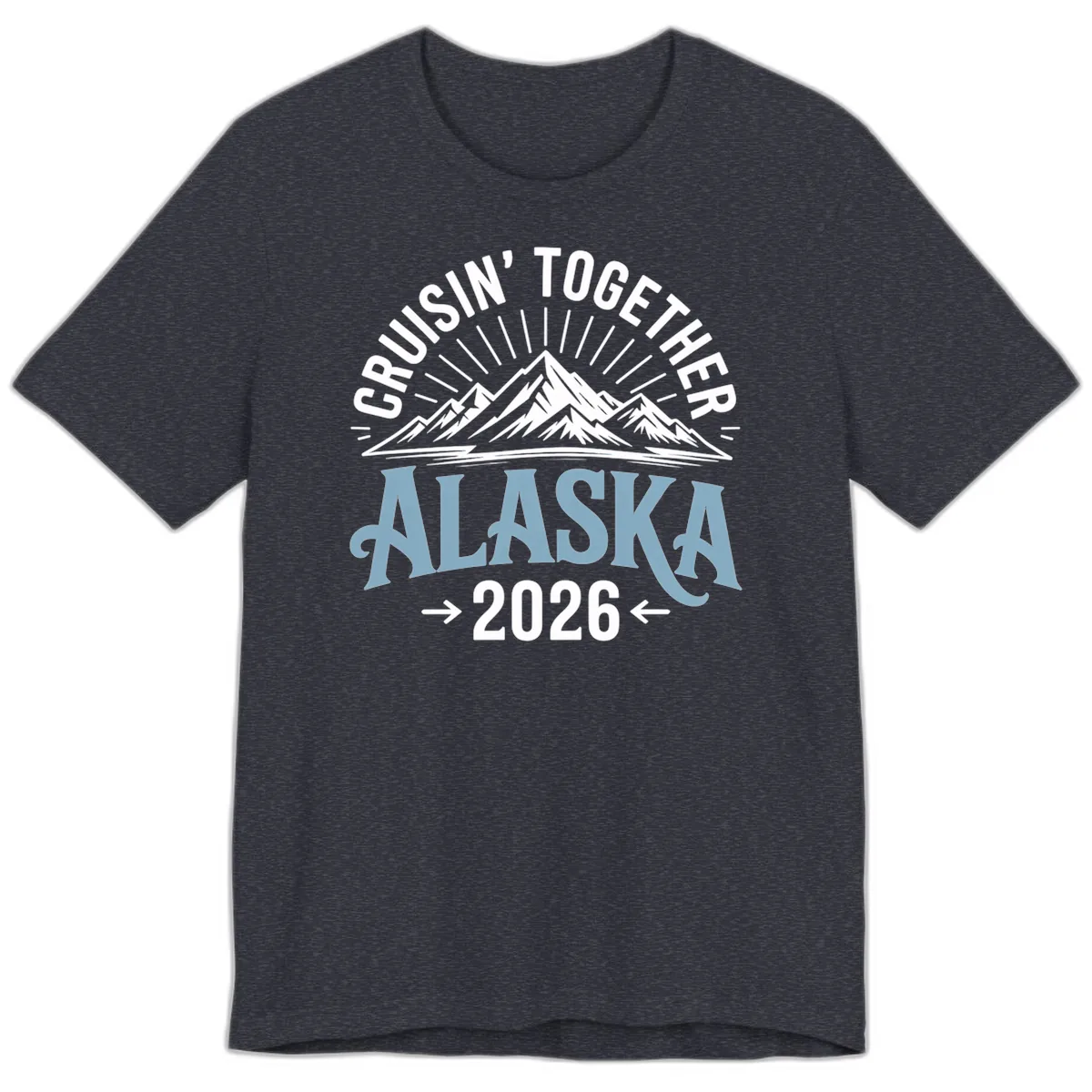 Cruisin' Together Alaska Mountains 2026 Premium T-Shirt in Heather Navy